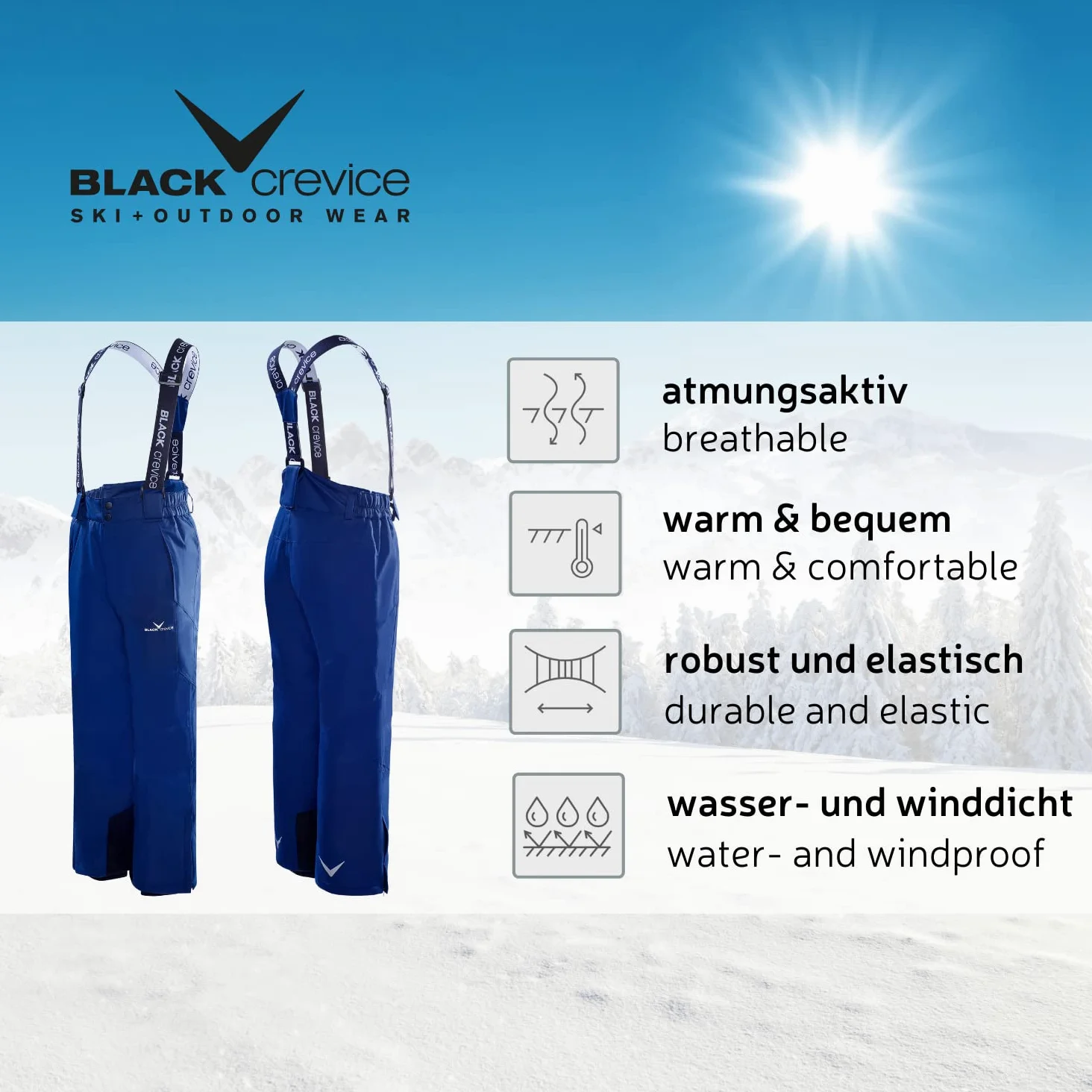 Black Crevice Kinder Skihose - Pantalones de esquí Niños
