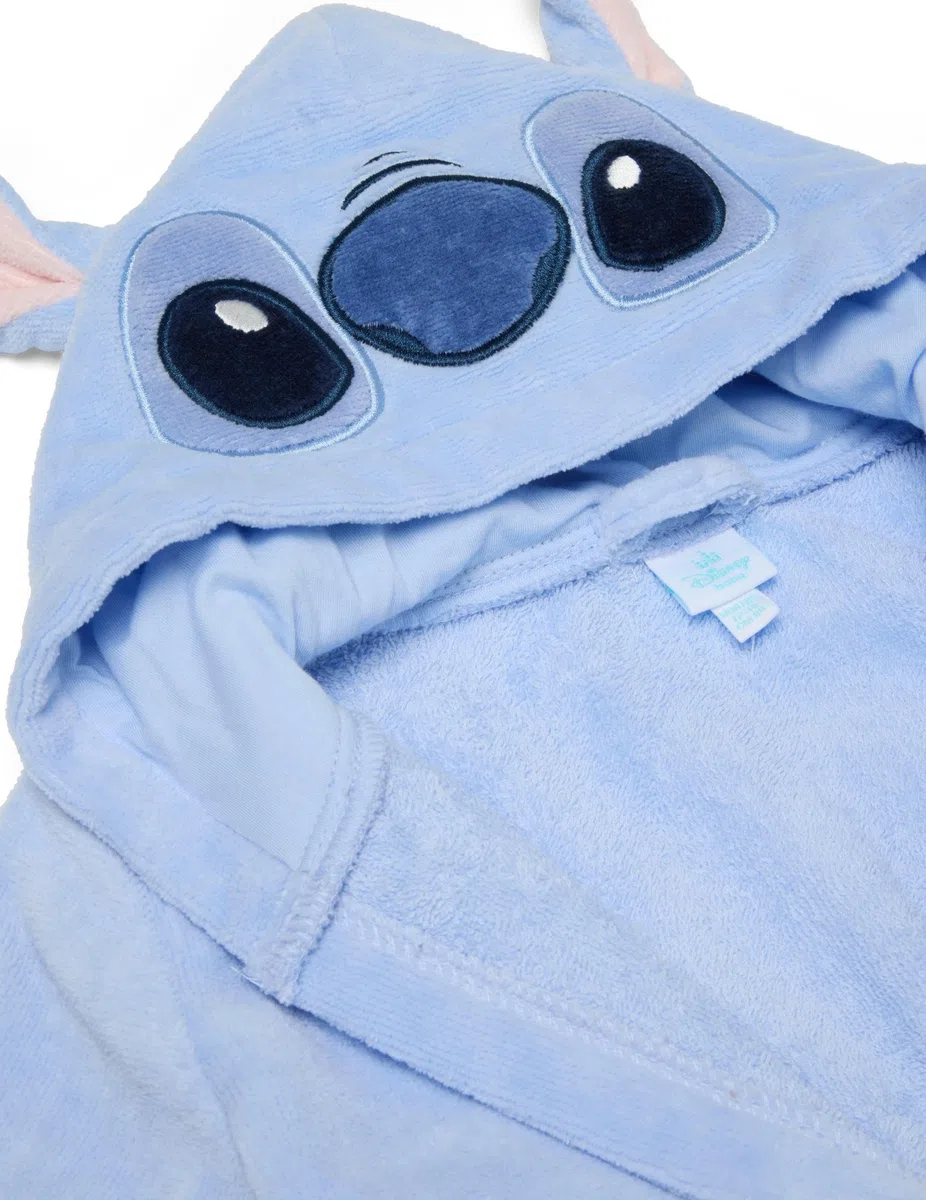 OVS KIDS Albornoz azul de algodón puro para bebé niña con diseño de Stitch