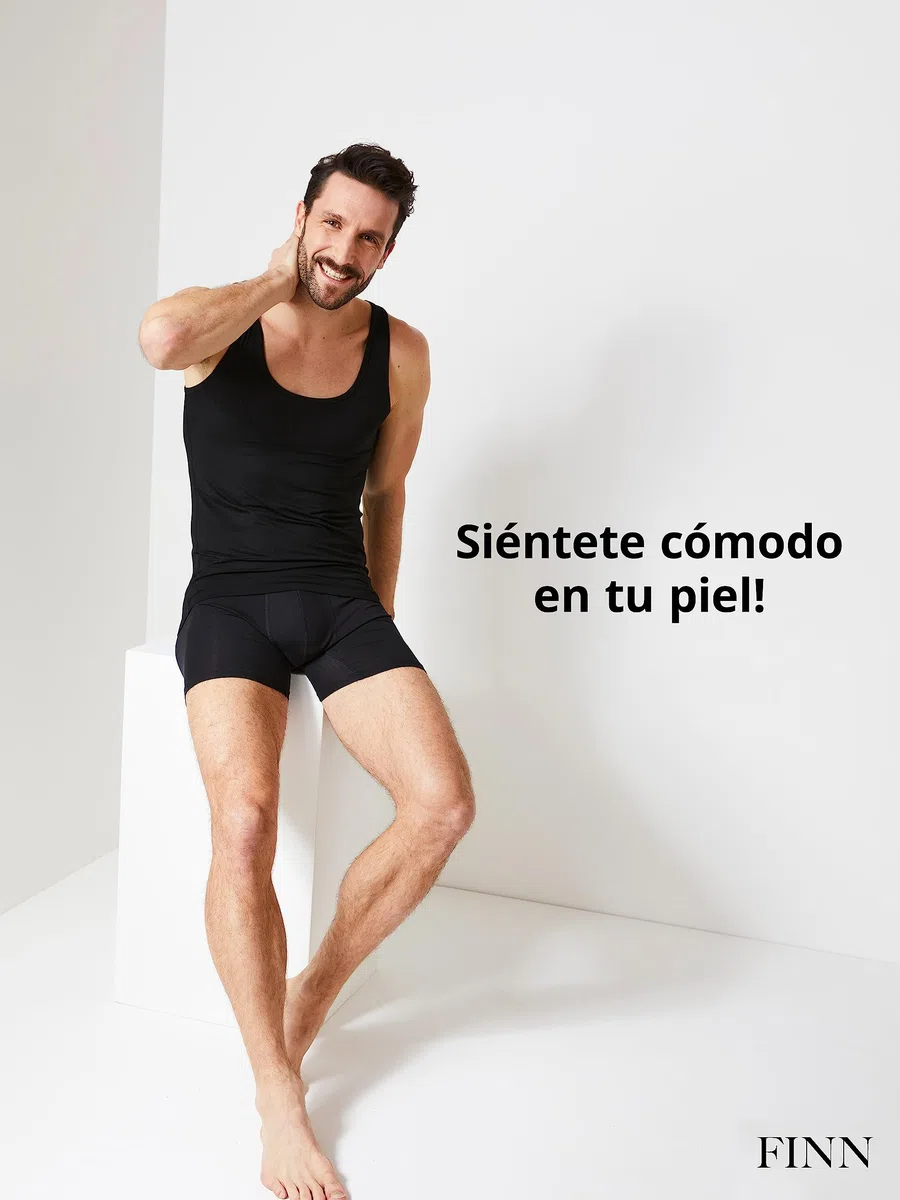 FINN Camiseta Reductora para Hombre con Efecto Vientre Plano - Camiseta Interior de compresión sin Mangas de algodón - Body Shaper para un Vientre más Plano - Ideal para ginecomastia