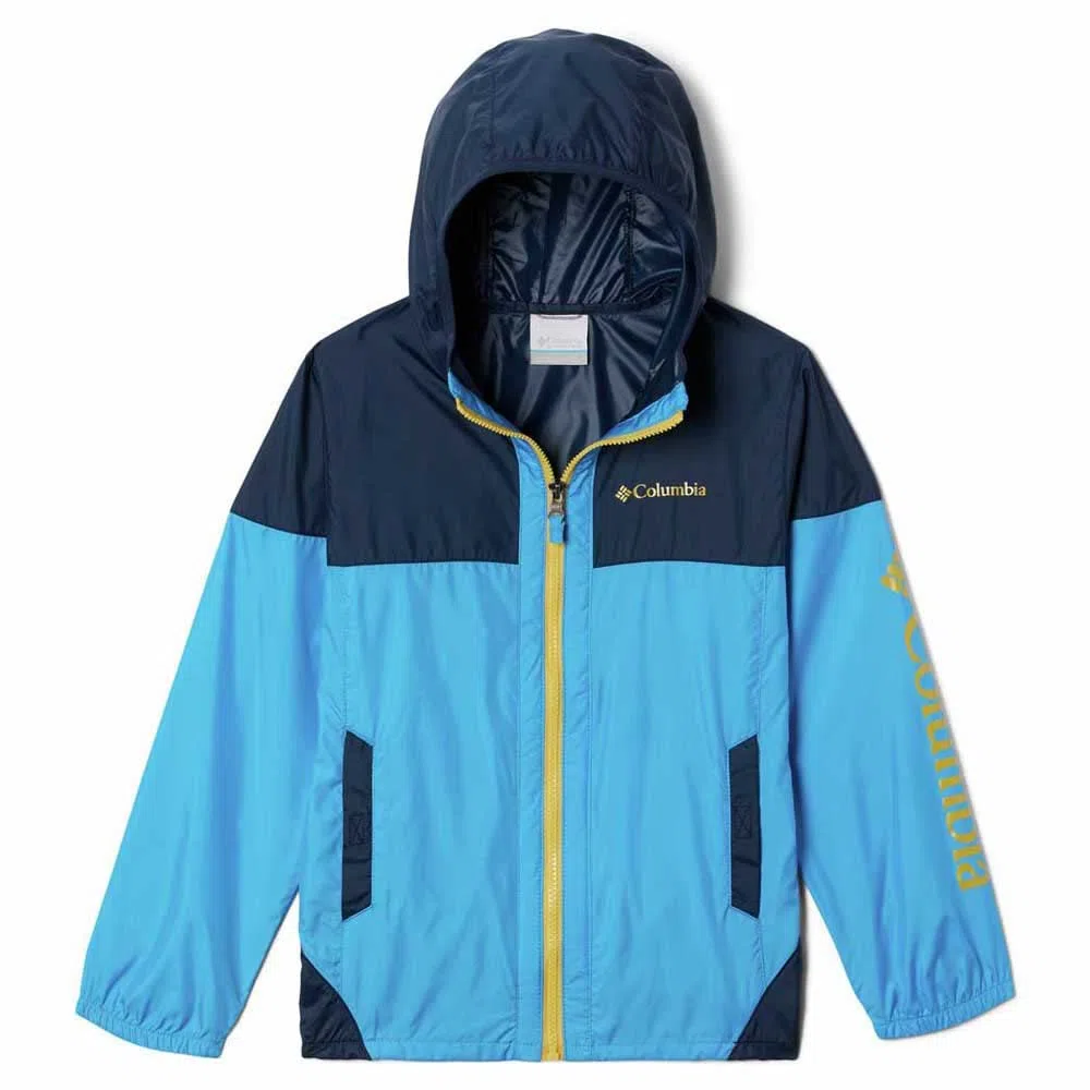 Columbia Chaqueta cortavientos para chicos Flash Challenger, Brújula azul/Collegiate Navy, XL
