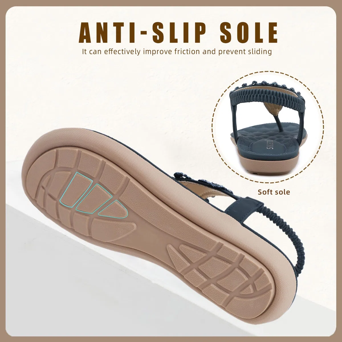Acfoda Sandalias Mujer Verano Planas Casual Chanclas Bohemio Sandalias de Playa Cómodas Zapatos
