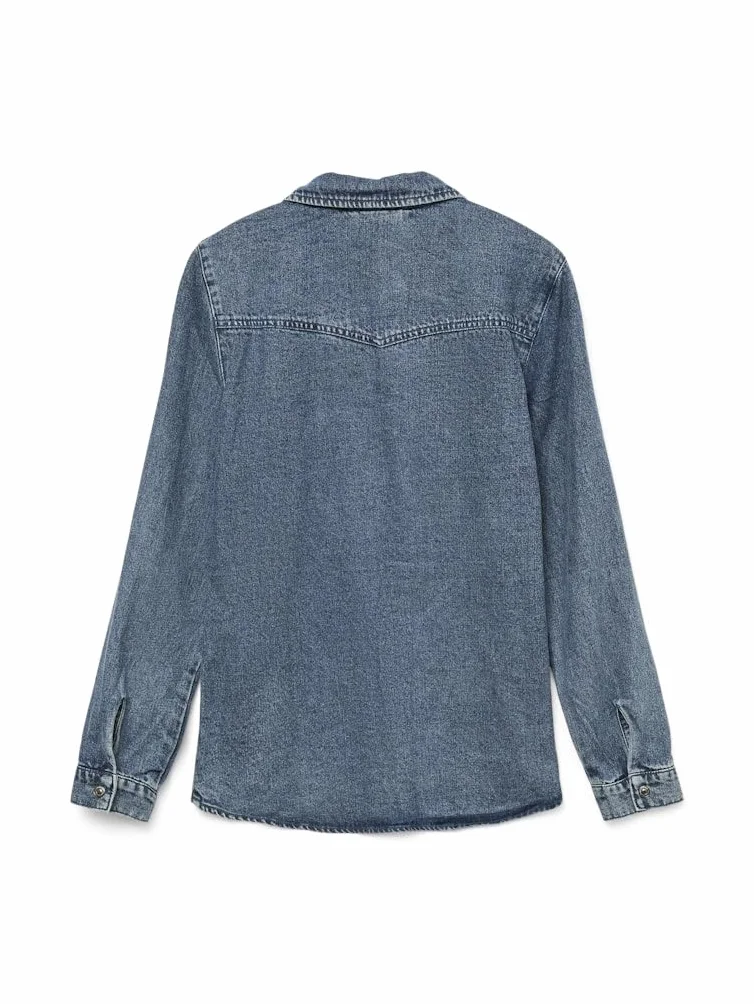 Vero Moda Vmjennie LS Denim Shirt Mix Noos Camisa Vaquera Mujer