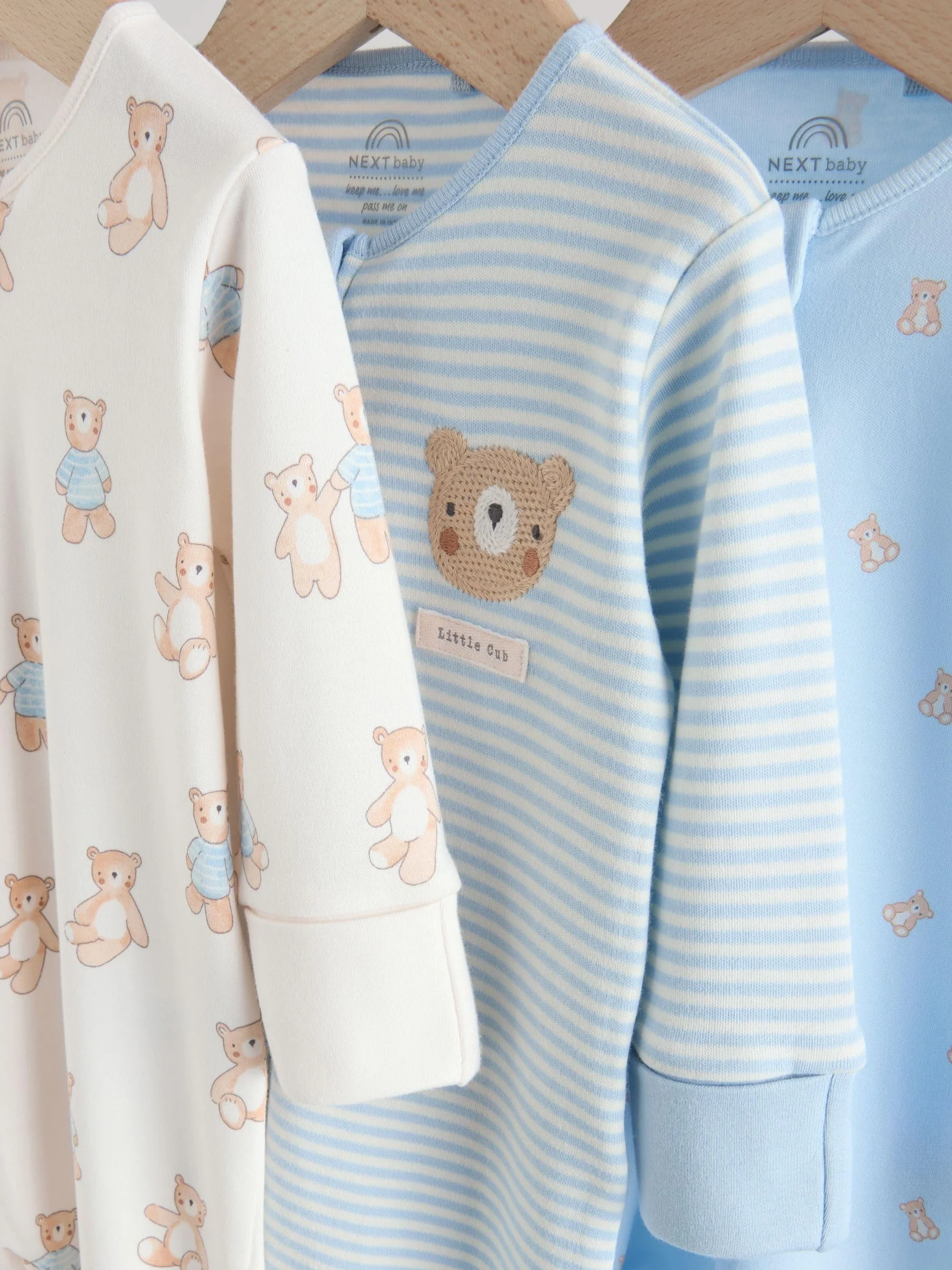 NEXT Bebés niño Pack de 3 Pijamas Tipo Pelele con Cremallera para bebé