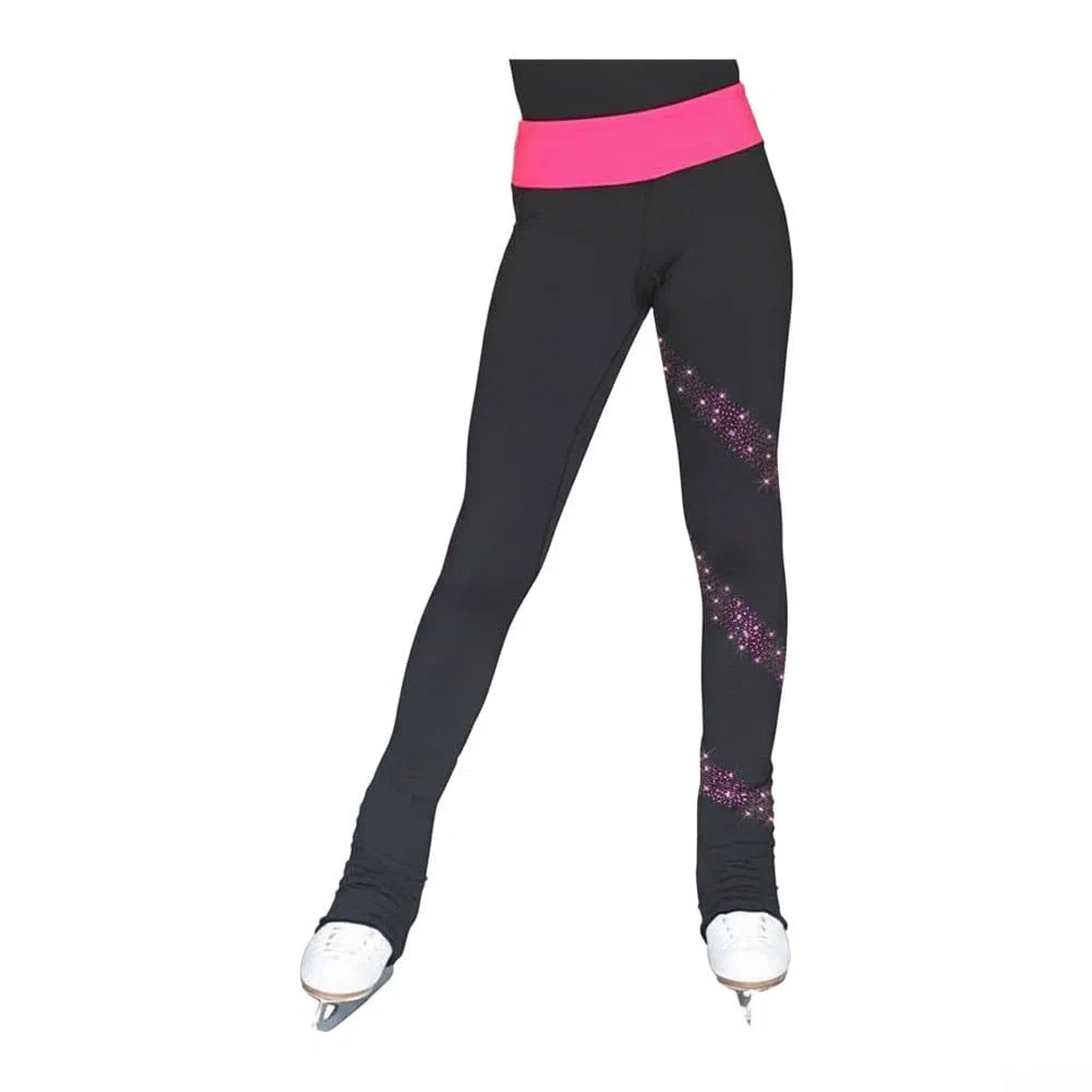 Pantalones para patinaje artístico para niños y adultos, leggings térmicos de forro polar negro, mallas de yoga para bailar, suaves y agradables a la piel