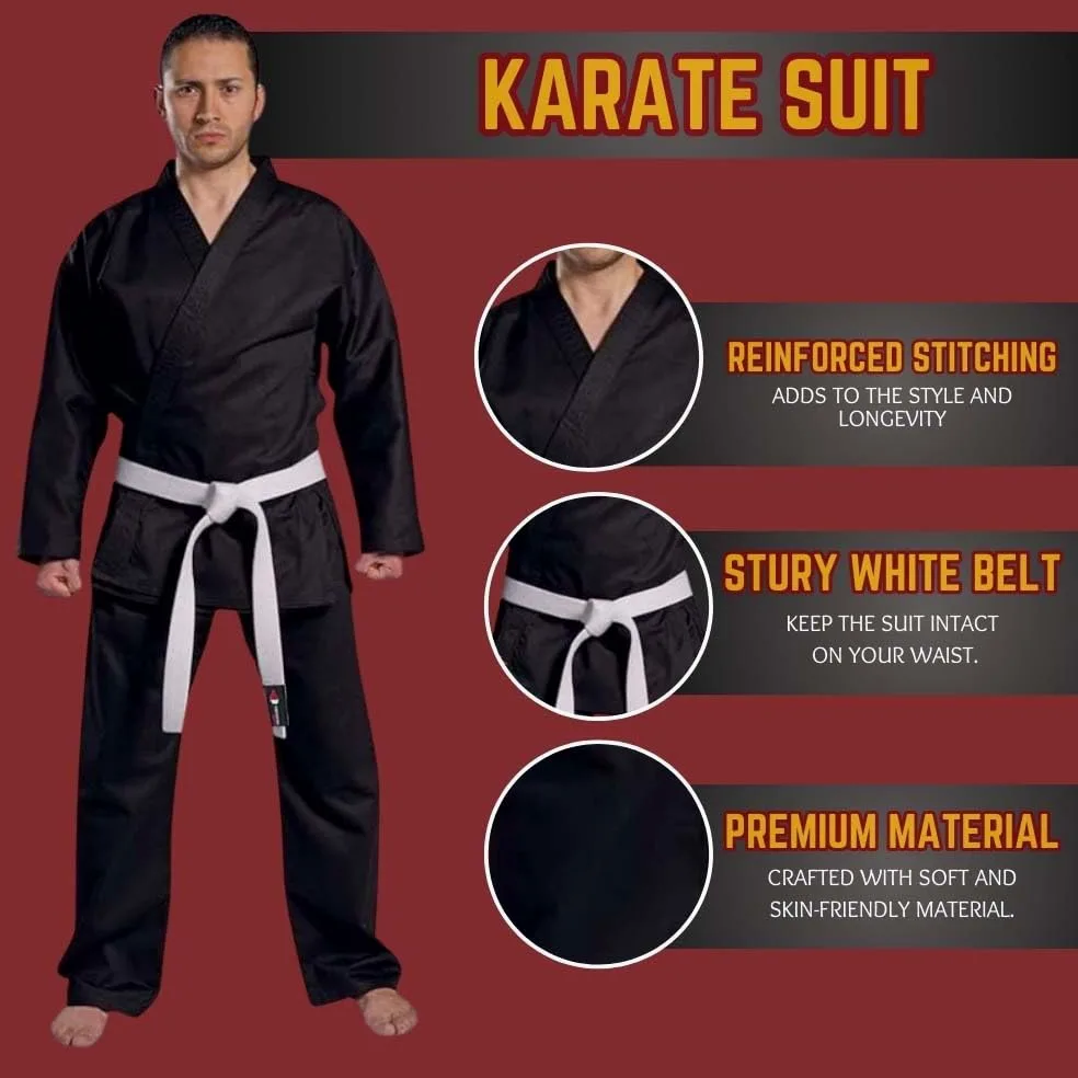 REWON Karate Judo Taekwondo Kimono, Premium Ligero Jiu Jitsu Estudiantes BJJ Gi Uniforme Entrenamiento de Artes Marciales MMA