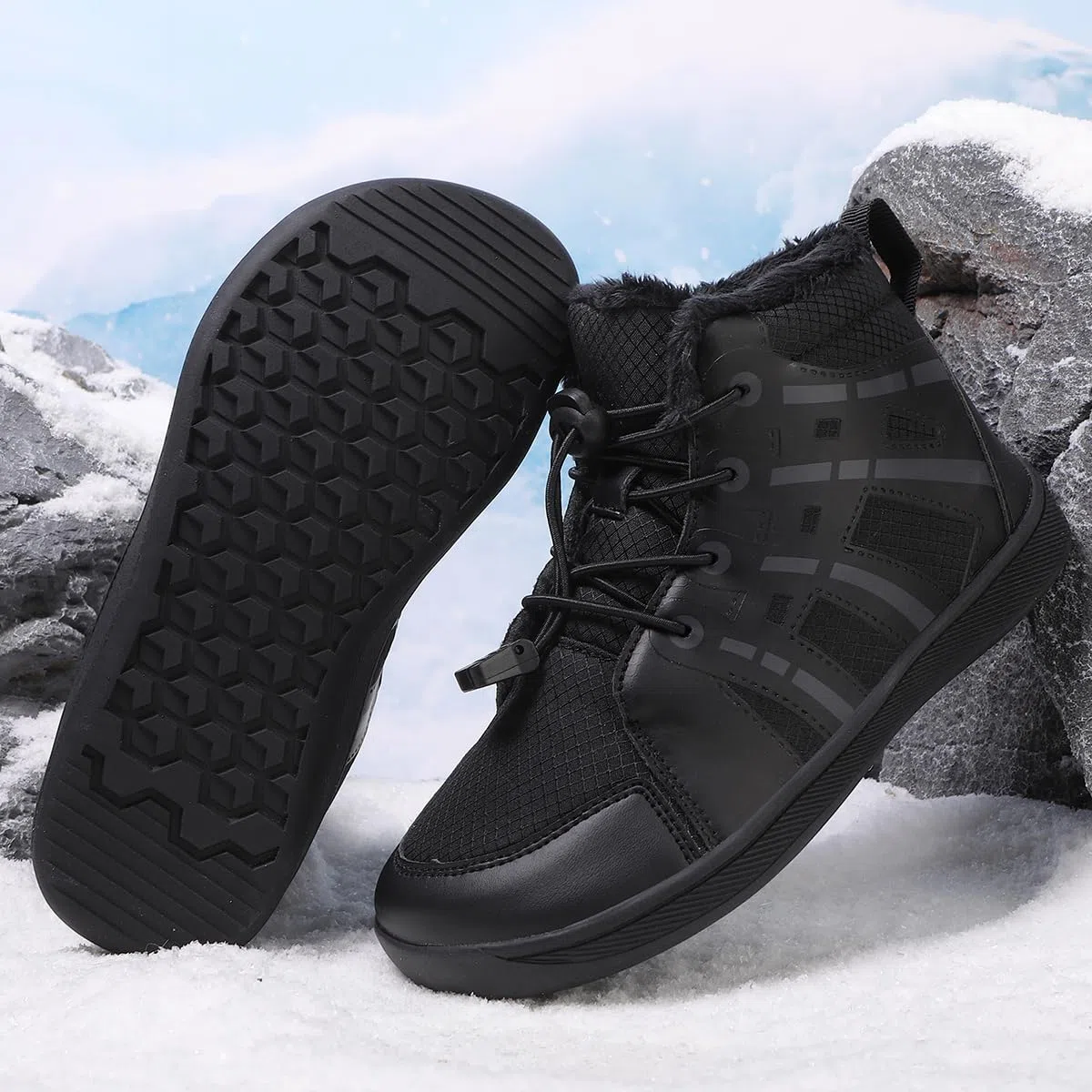 Invierno Barefoot Botas de Nieve Niños Niña Cómodas Cálidos Impermeable Antideslizante con Forradas Exterior Trekking Zapatos para Caminar, EU28-38