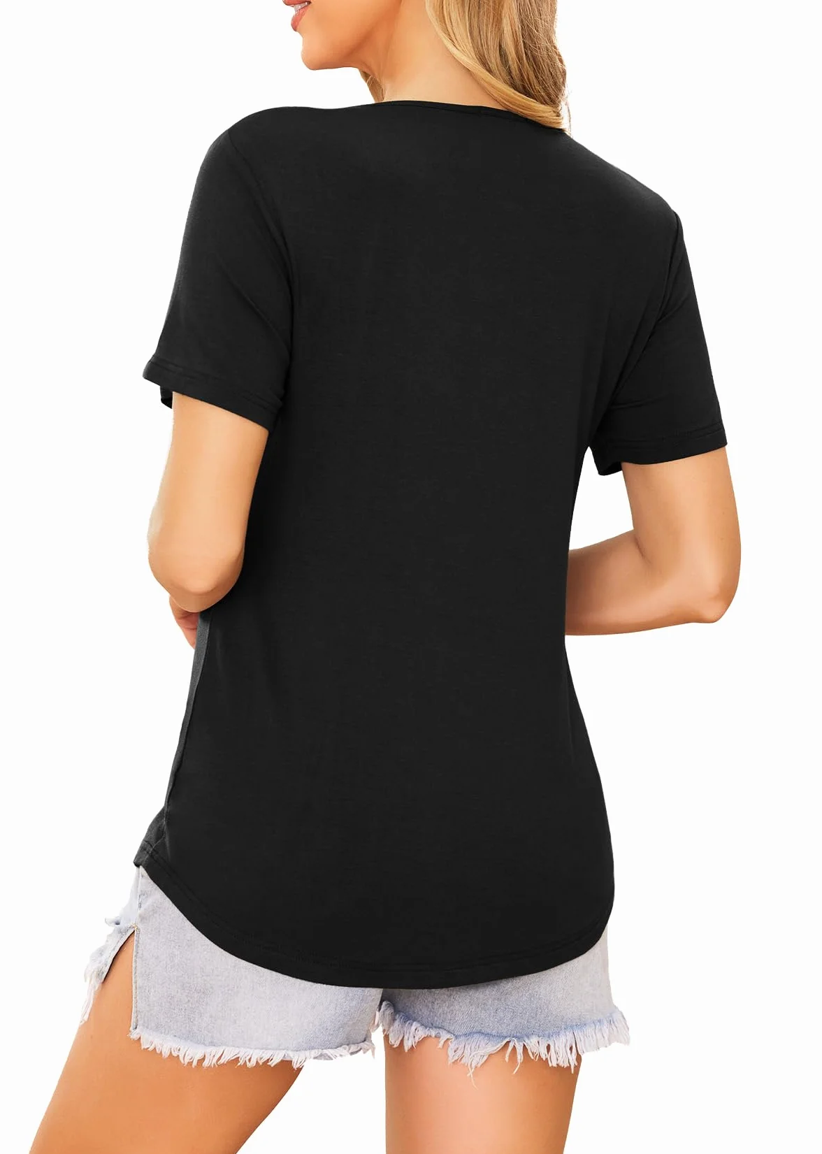 Ekouaer Juego de 3 Camisetas de Lactancia Modal Apertura de Lactancia Camiseta Corta para Embarazadas