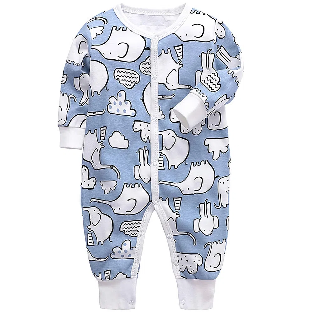 amropi Bebé Recién Nacido Niños Mono Peleles Pijama Mameluco de Manga Larga Pack de 3 por 0-24 Meses