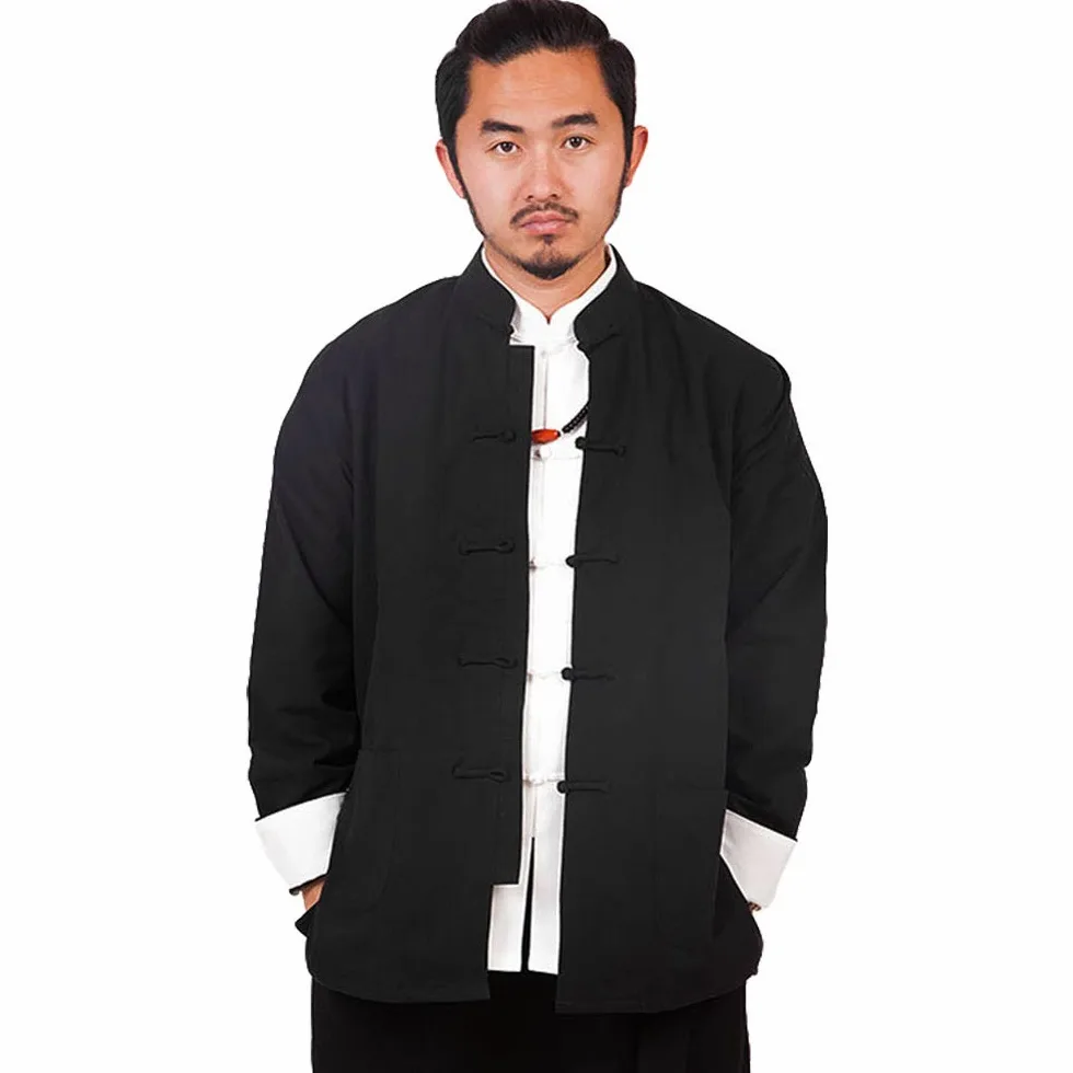 G-LIKE Chaqueta de hombre de artes marciales chinas – uniforme tradicional ropa exterior para artes marciales Kung Fu Tai Chi Wushu hombres mujeres traje tang estilo manga larga ropa - algodón
