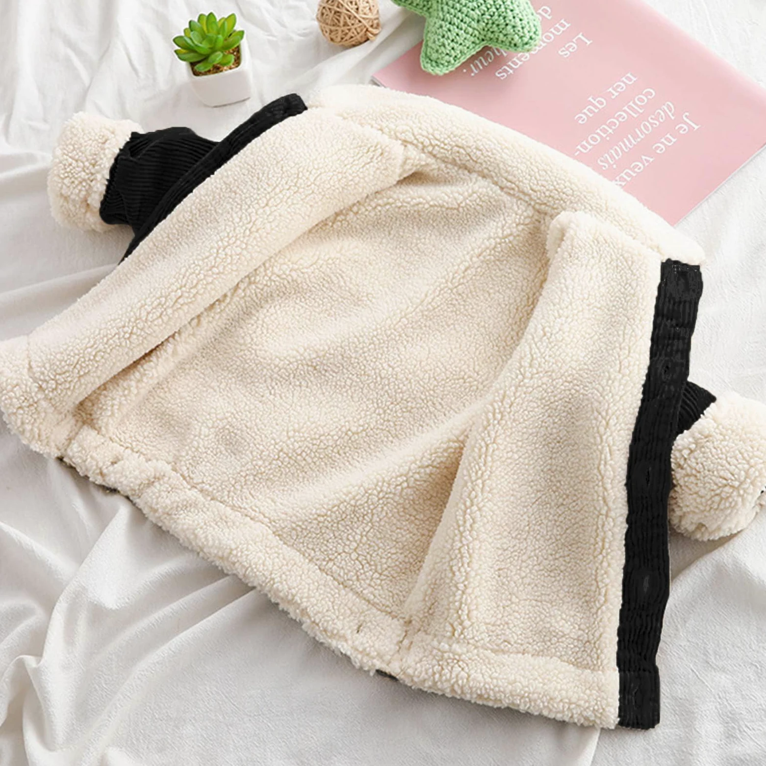 Volunboy Bebé Niños Pana Chaqueta de Forro Polar, Niñas Otoño Invierno Ropa Sherpa Abrigo