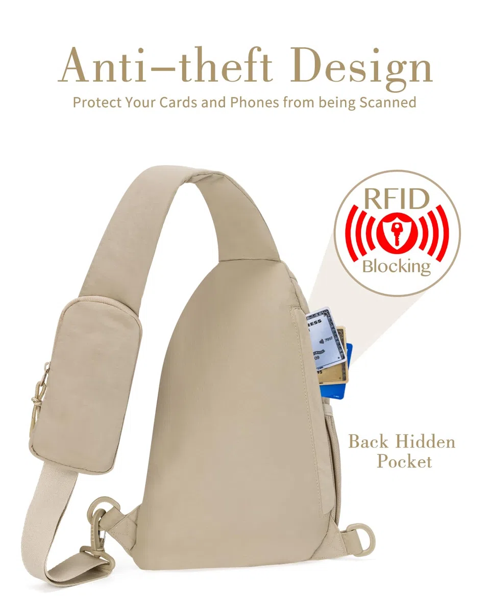 Bandolera Cruzada Mujer Hombre Bolso Pecho Sling Bag con Bolsillo Bloqueador RFID Mochila Bandolera para 9.7 inch iPad