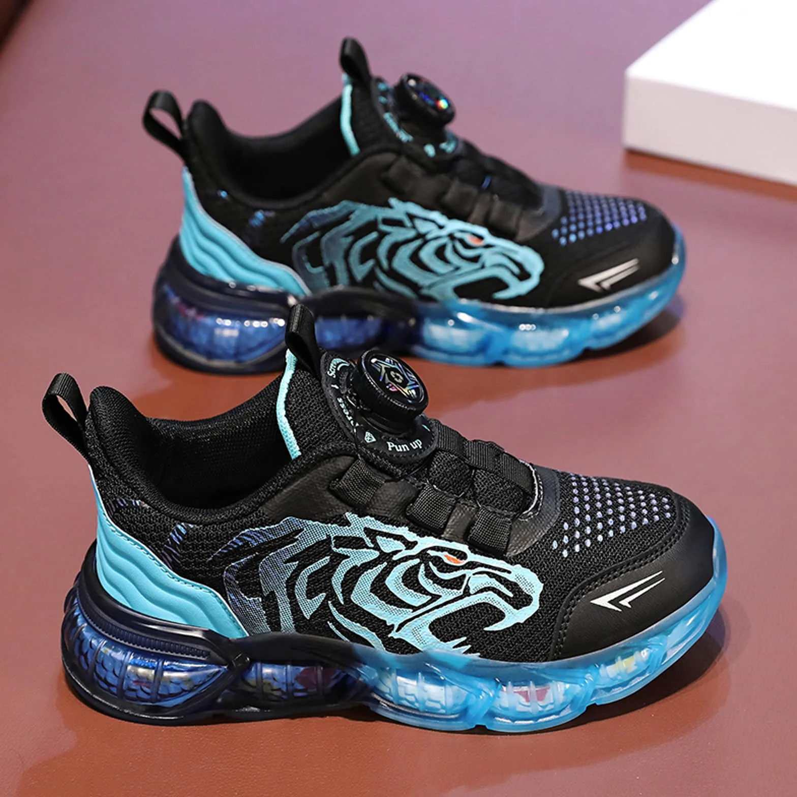 Zapatillas deportivas para niños, modernas, con diseño de tigre, cómodas, transpirables, ligeras, para exteriores, para el tiempo libre, para correr, talla 28-39