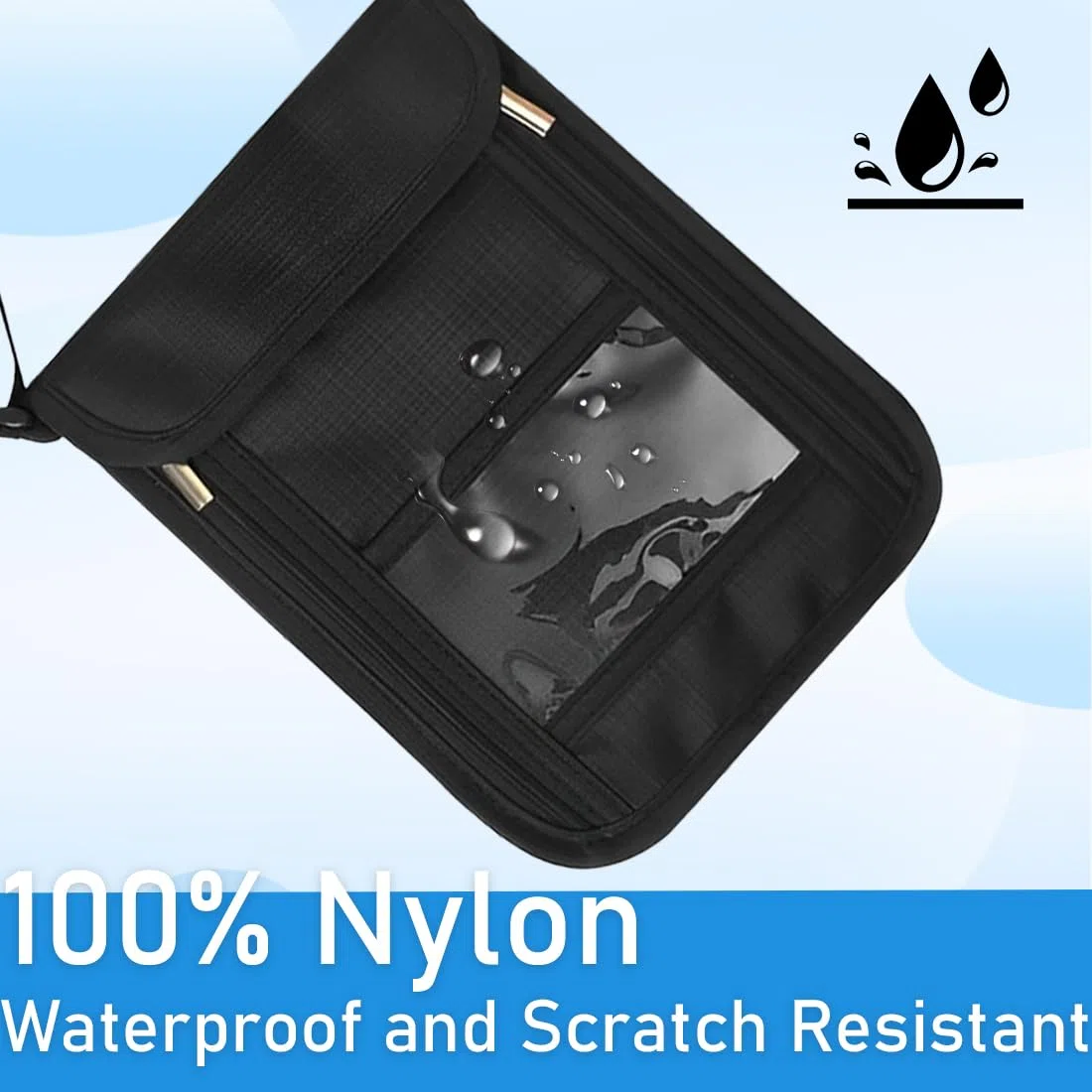 2 pcs Cartera de Cuello Porta Pasaporte, Bolsa para el cuello para hombre, Bolso en el pecho protección, Bolsa de Viaje Seguridad, Bolsa Halter Antirrobo con Múltiples Compartimentos