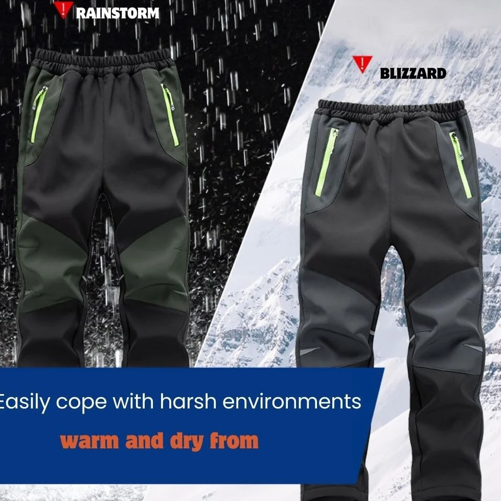 Pantalones softshell para niños, pantalones térmicos impermeables, a prueba de viento para niños y niñas, al aire libre, senderismo, ocio, pantalones de invierno al aire libre, pantalones de