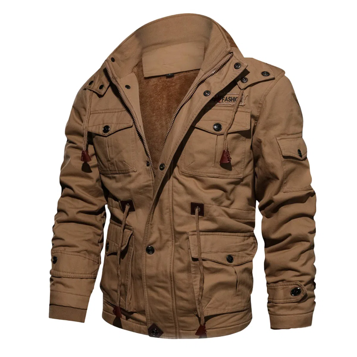 Chaqueta de entretiempo para hombre, chaqueta cargo para hombre, cuello alto, chaqueta de algodón, multibolsillos, chaqueta militar, chaqueta de otoño, chaqueta informal cortavientos