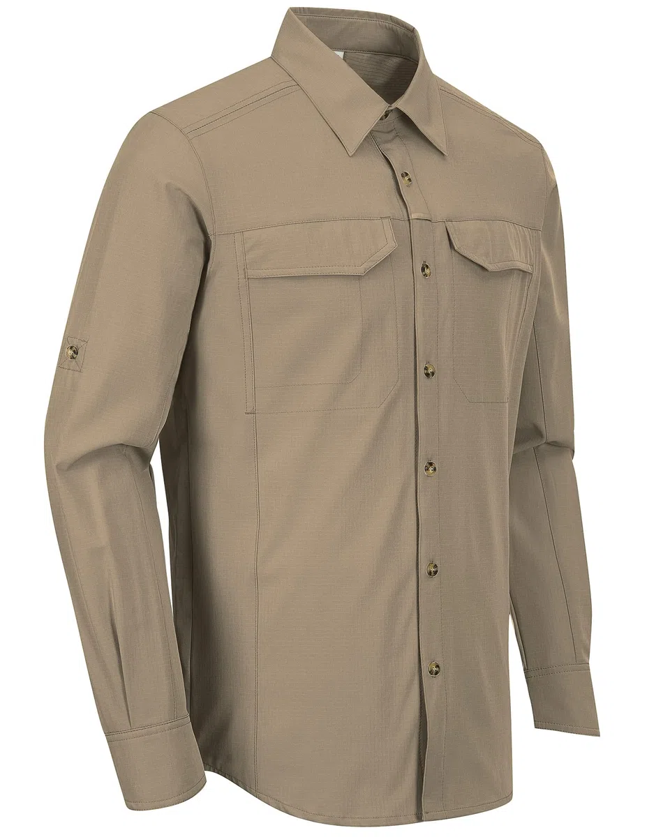 33,000ft | Camisa de pesca de manga larga para hombre, con botones, protección UV UPF50+, transpirable, mangas enrollables