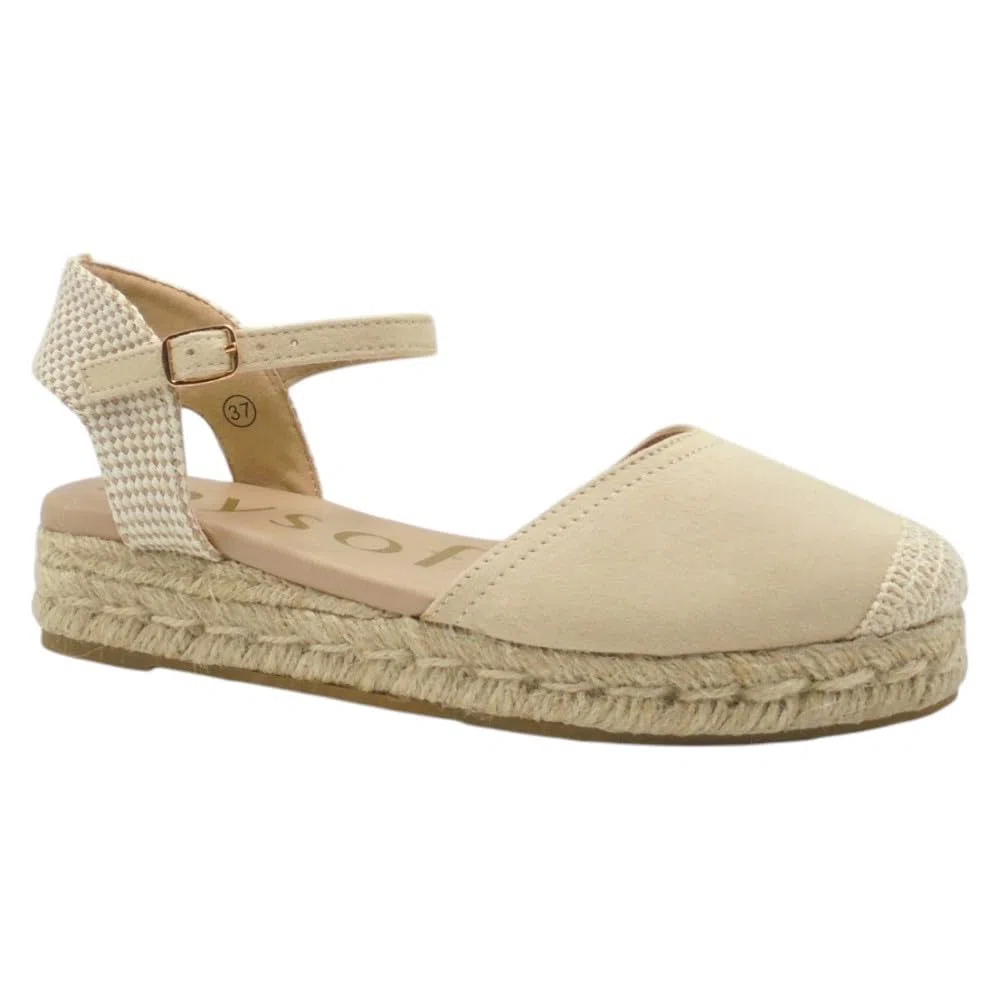 mysoft - 25M140 Alpargatas de Mujer con Planta de Gel Acolchada - Sandalias de Cuña Baja Elegantes y Muy Cómodas, Ideales para Caminar, Diseño Versátil con Cierre de Hebilla para: Mujer