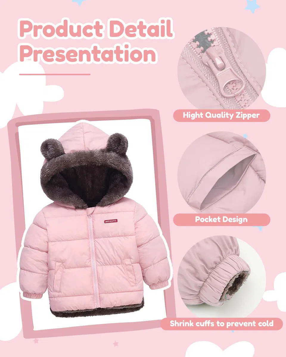 Bebé Invierno VellóN Abrigo NiñOs Muchachos Chaqueta NiñAs Acolchado Ropa 1-6 Años
