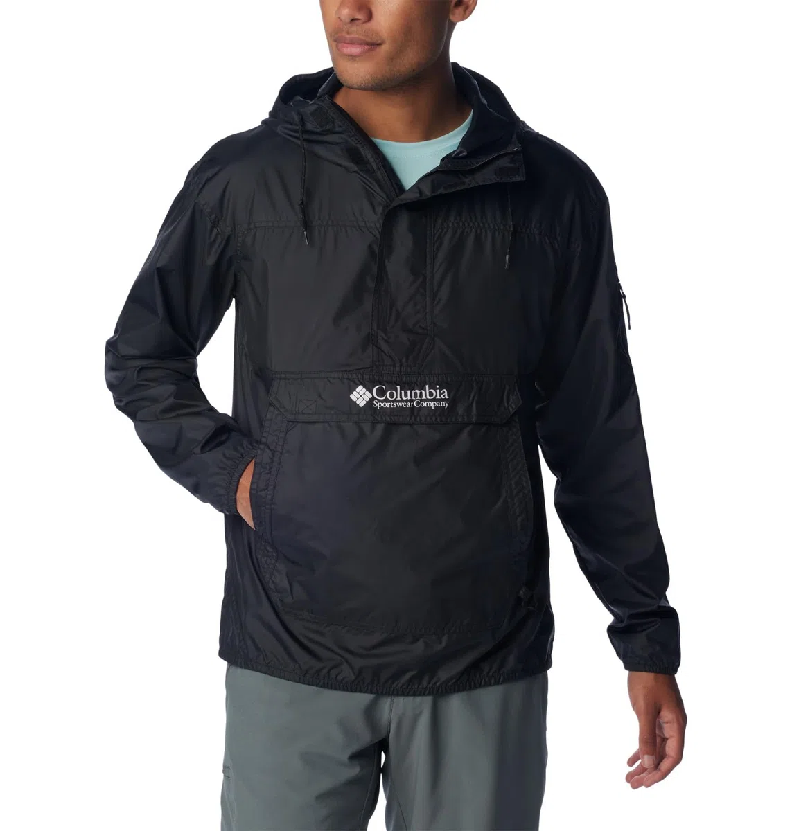 Columbia Challenger Windbreaker, Chaqueta Cortavientos Ligera para Hombre, Black, Talla XS