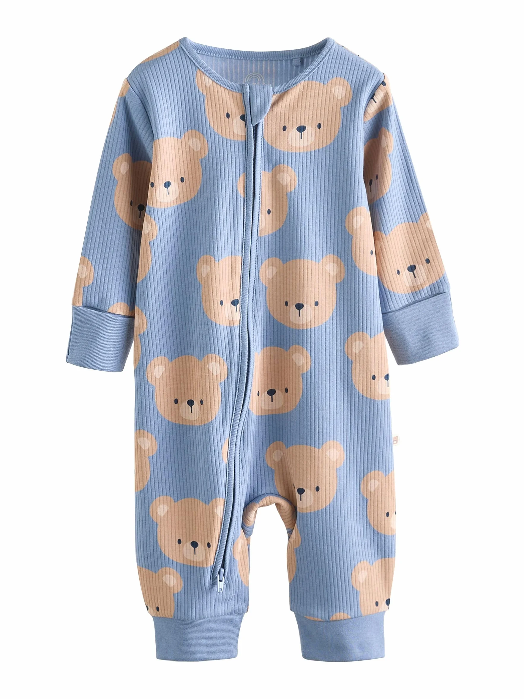 NEXT Bebés niño Pack de 3 Pijamas Tipo Pelele de algodón sin pies con Cremallera bidireccional para bebé