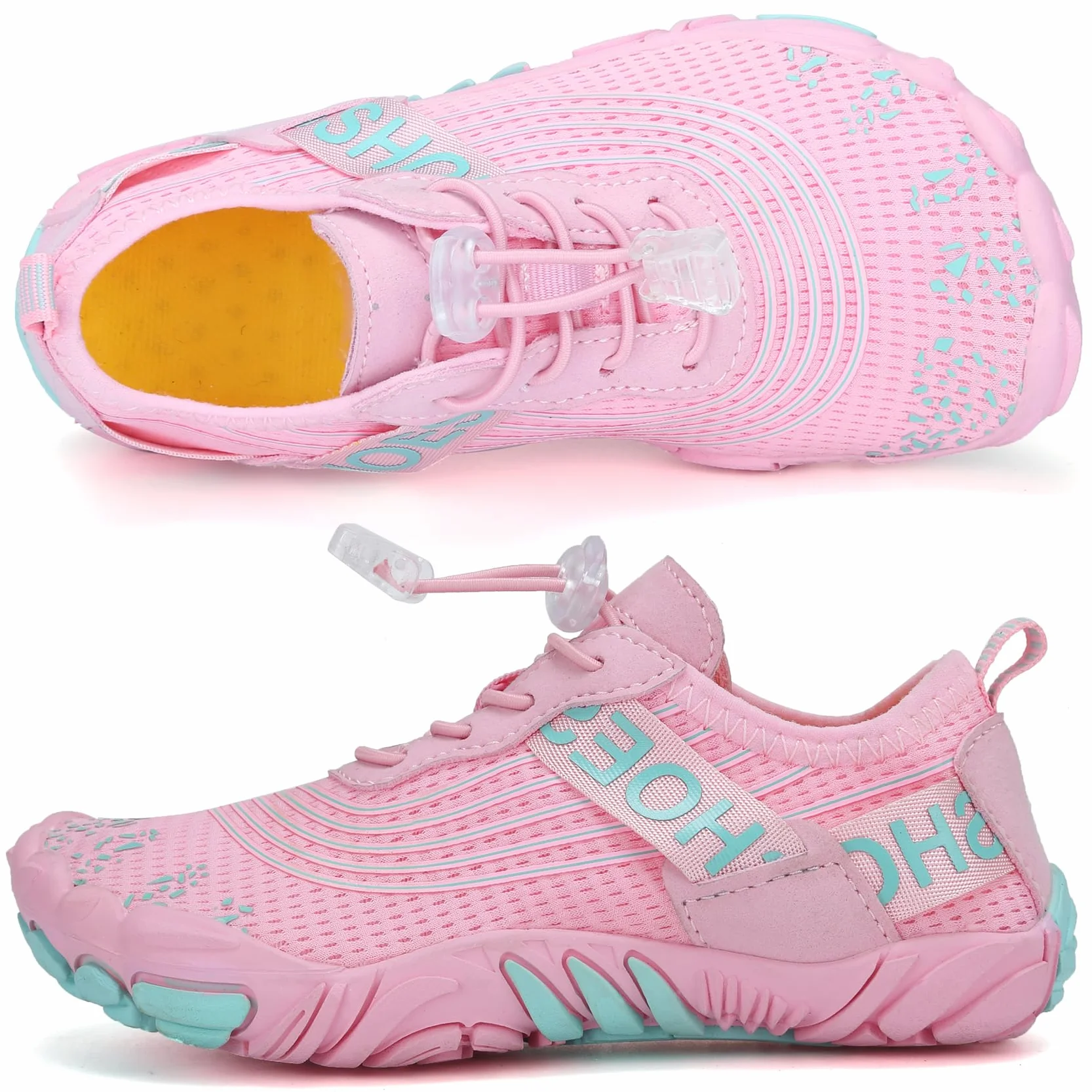 DimaiGlobal Calzado Descalzos Niñas Niños Zapatillas de Trail Running Barefoot Secado Rápido Zapatos de Agua Transpirable Antideslizante para Playa 33EU Rosa