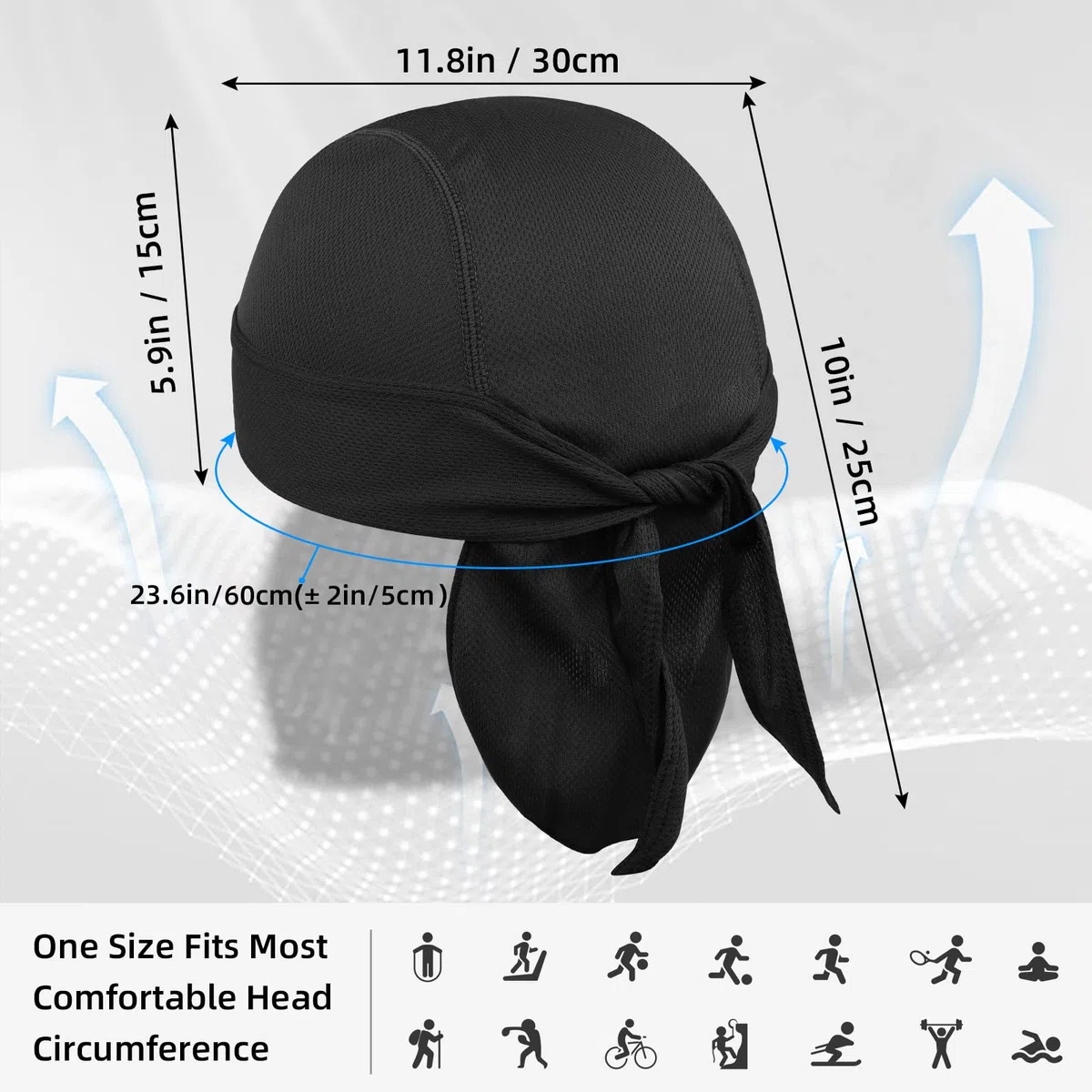 Wisolt Pañuelos Hombre Cabeza de Piratas Verano Bandana Calavera Gorras de Ciclismo Transpirable para Senderismo Bicicleta Montañismo Running Deportes al Aire Libre Unisex