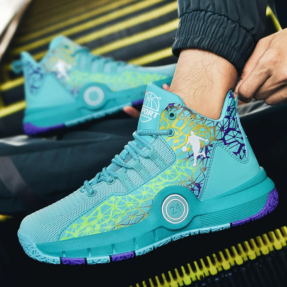 Zapatillas de Baloncesto para Niños Moda Calzado de Baloncesto para Niño Aire Libre Deportivas Fitness Antideslizantes para Correr Zapatos de Running (BBA-R11, 33EU)