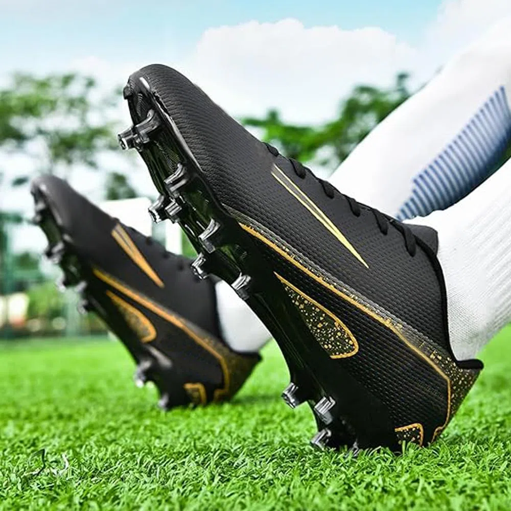 Zapatillas de Fútbol Mujer Spike Aire Libre Atletismo Entrenamiento Botas Profesionales Calzado de Fútbol Tacos de fútbol Deportivas Unisex Negro 42 EU