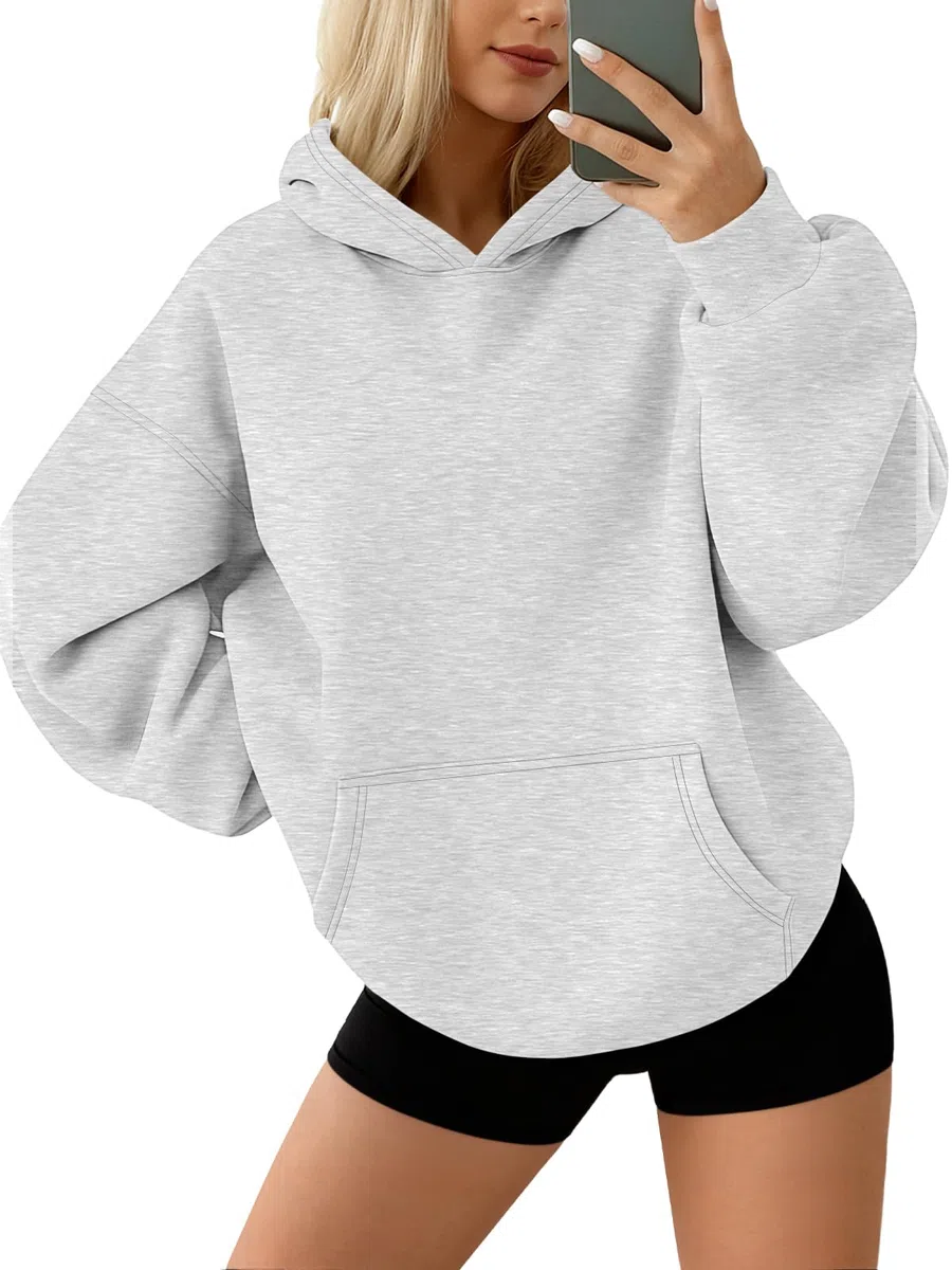AUTOMET Sudaderas de gran tamaño con capucha de forro polar para mujer, mangas largas, camiseta tipo pulóver, conjuntos de otoño 2024 con bolsillo