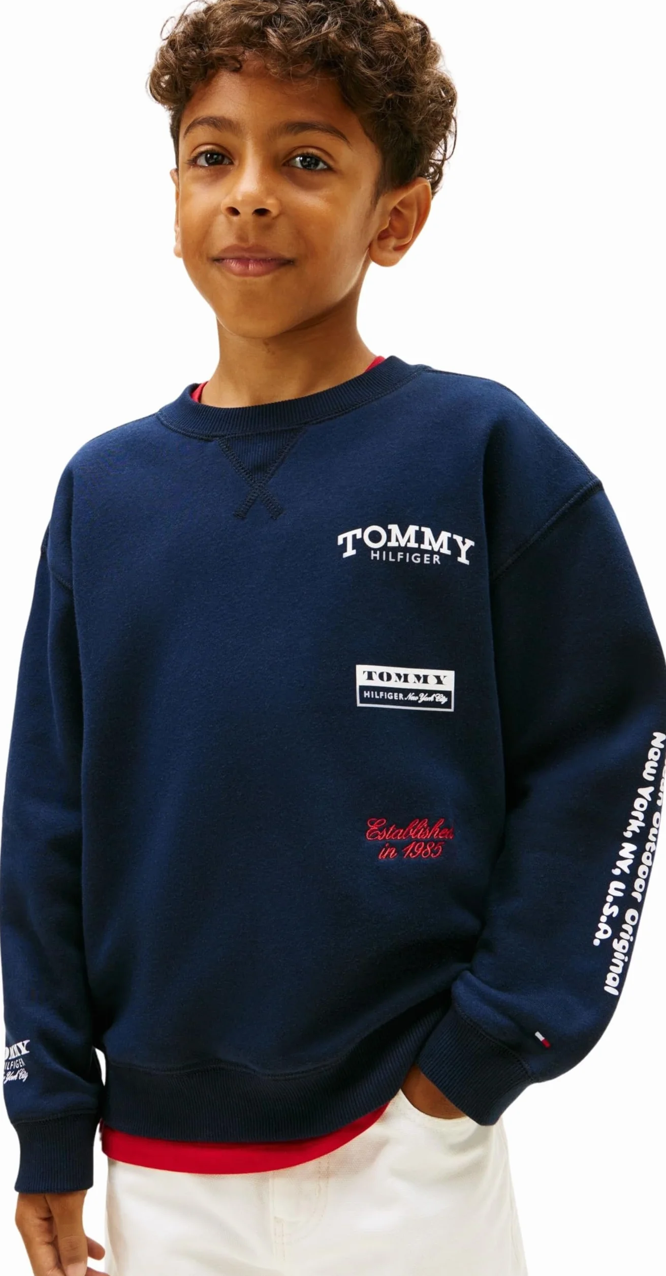 Tommy Hilfiger Multi Print C-nk Sweatshirt Kb0kb10031 Sudadera con Capucha Niños (Pack de 1)
