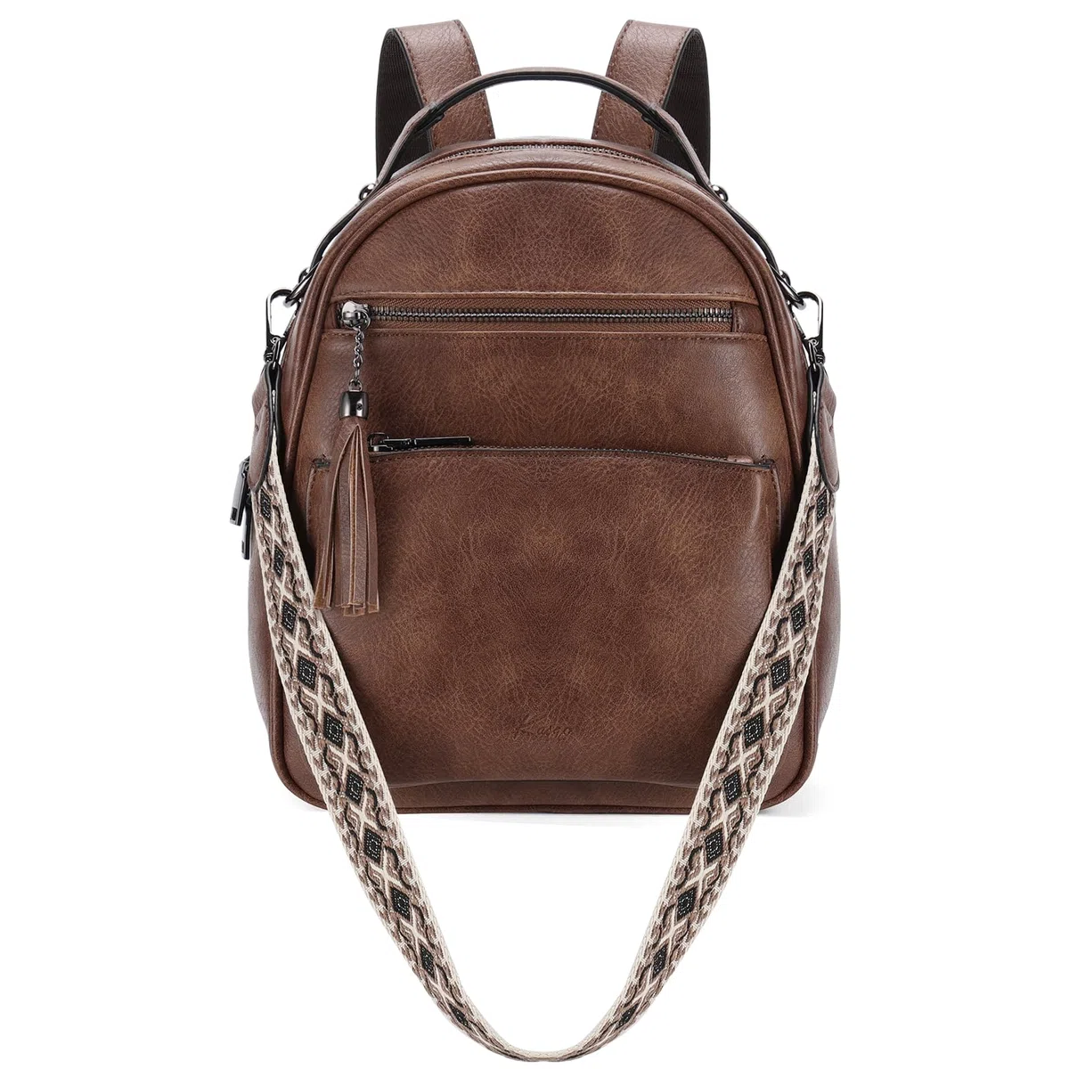 Mochila Pequeña Mujer, Bolso Mochila de Cuero PU Mini Mochila Viaje de Moda Mochila Antirrobo Bolso Bandolera Universidad Mochila Convertible para Diario Trabajo Esculea, Marron