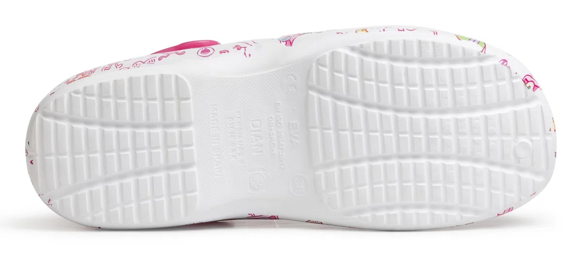 DIAN - EVA Enjoy, Zueco Sanitario Ultraligero de EVA sin Latex, Transpirable, Antibacteriano y Antideslizante, Correa Abatible, Planta de PU Forrada y Extraíble