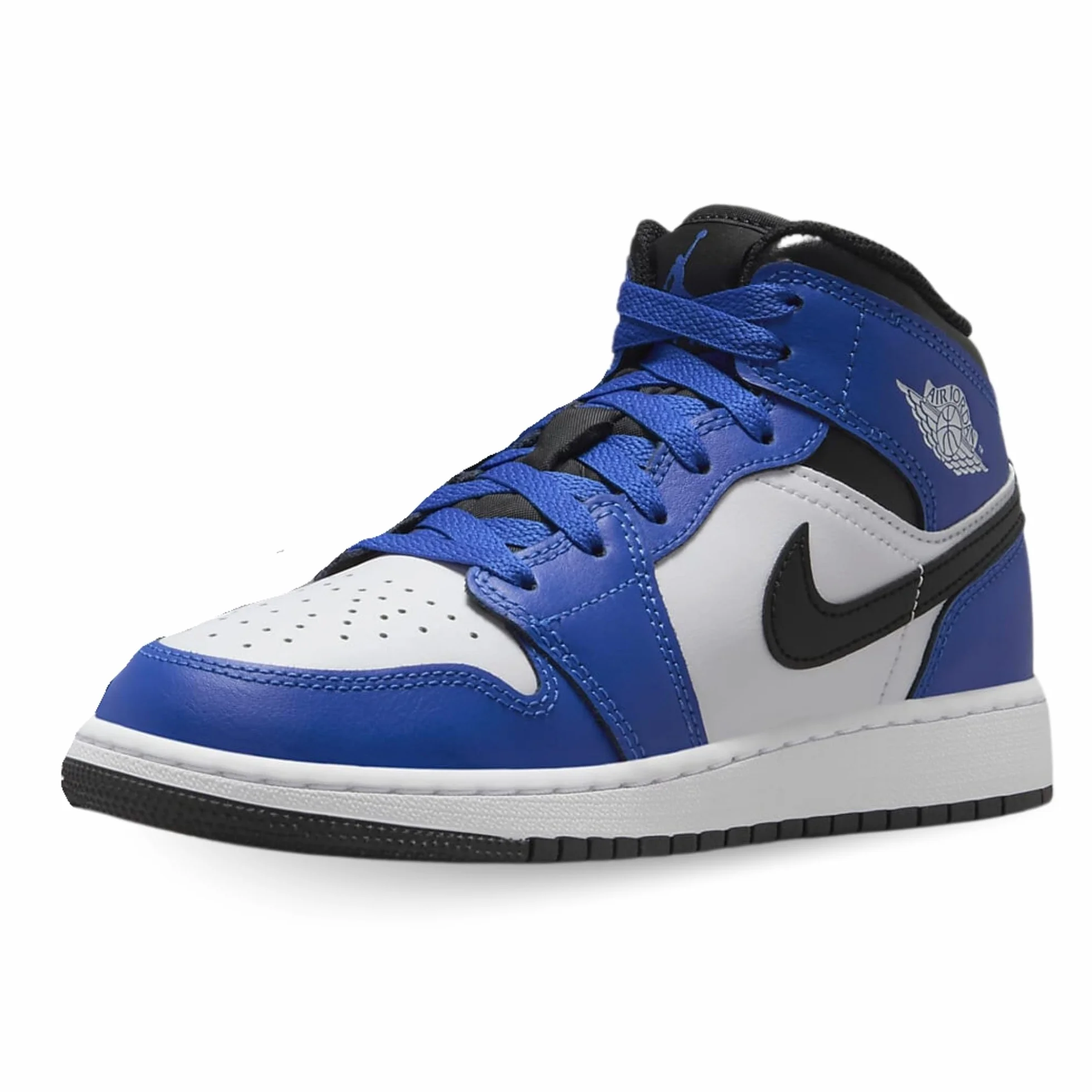 Air Jordan 1 Mid para niños grandes (GS), azul rey/negro/blanco (GAME ROYAL/BLACK-WHITE), 6 Big Kid