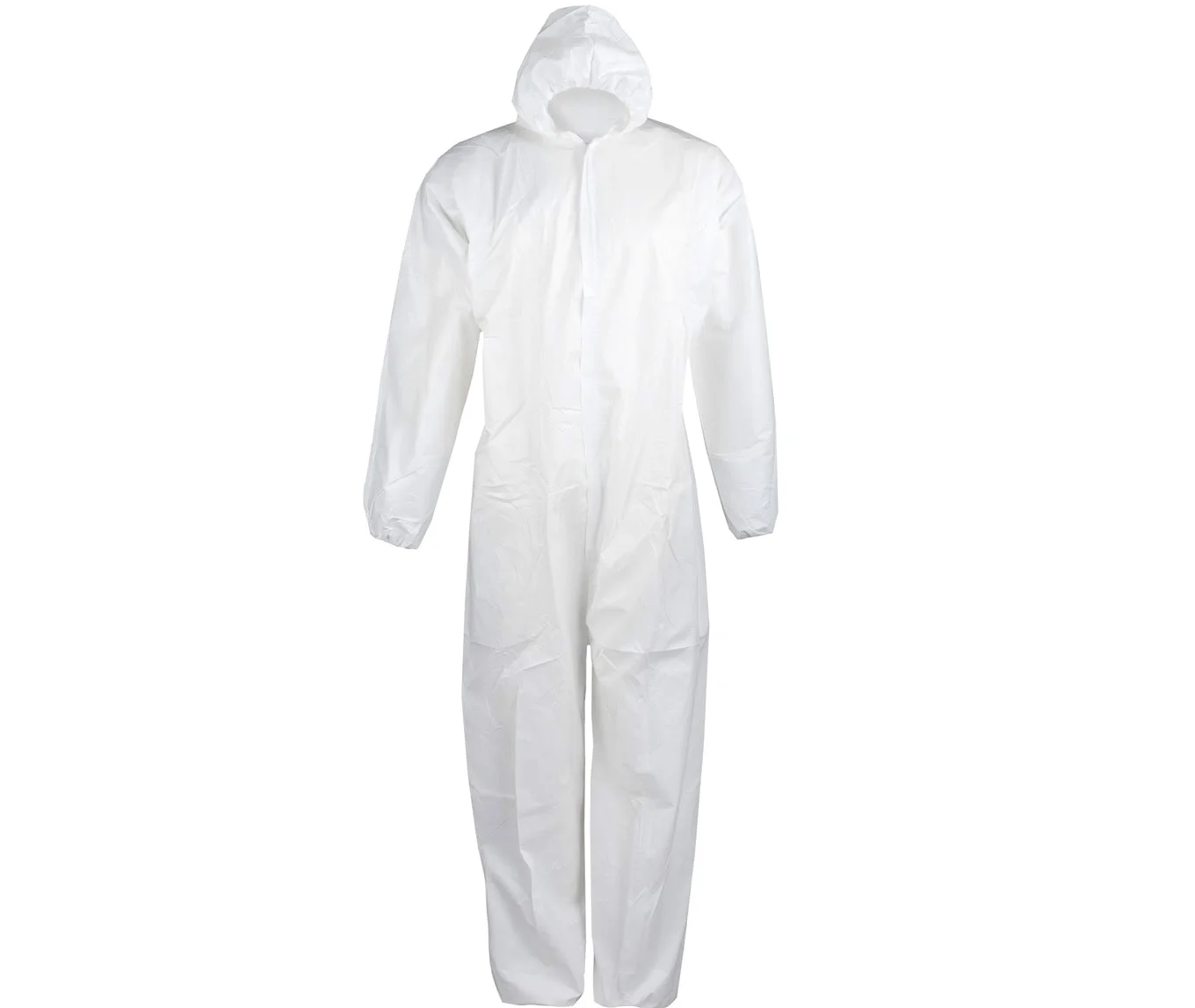 Clim Profesional Mono Buzo de Polipropileno Blanco - 50 Ud Hombre Adulto Manga Larga Capucha Sin Forro Abrigo Simple Polipropileno Rain Coat L ES