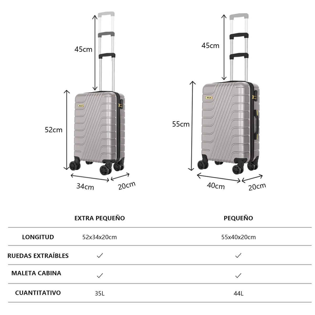 Maleta Cabina 55x40x20 Maleta Cabina NiñO NiñA Para EasyJet Vueling, 10 Kg, Material Abs,Cerradura Con CombinacióN, Ruedas Desmontables EcolóGica Resistente A DeformacióN Ideal Para Viajes Y Escuela