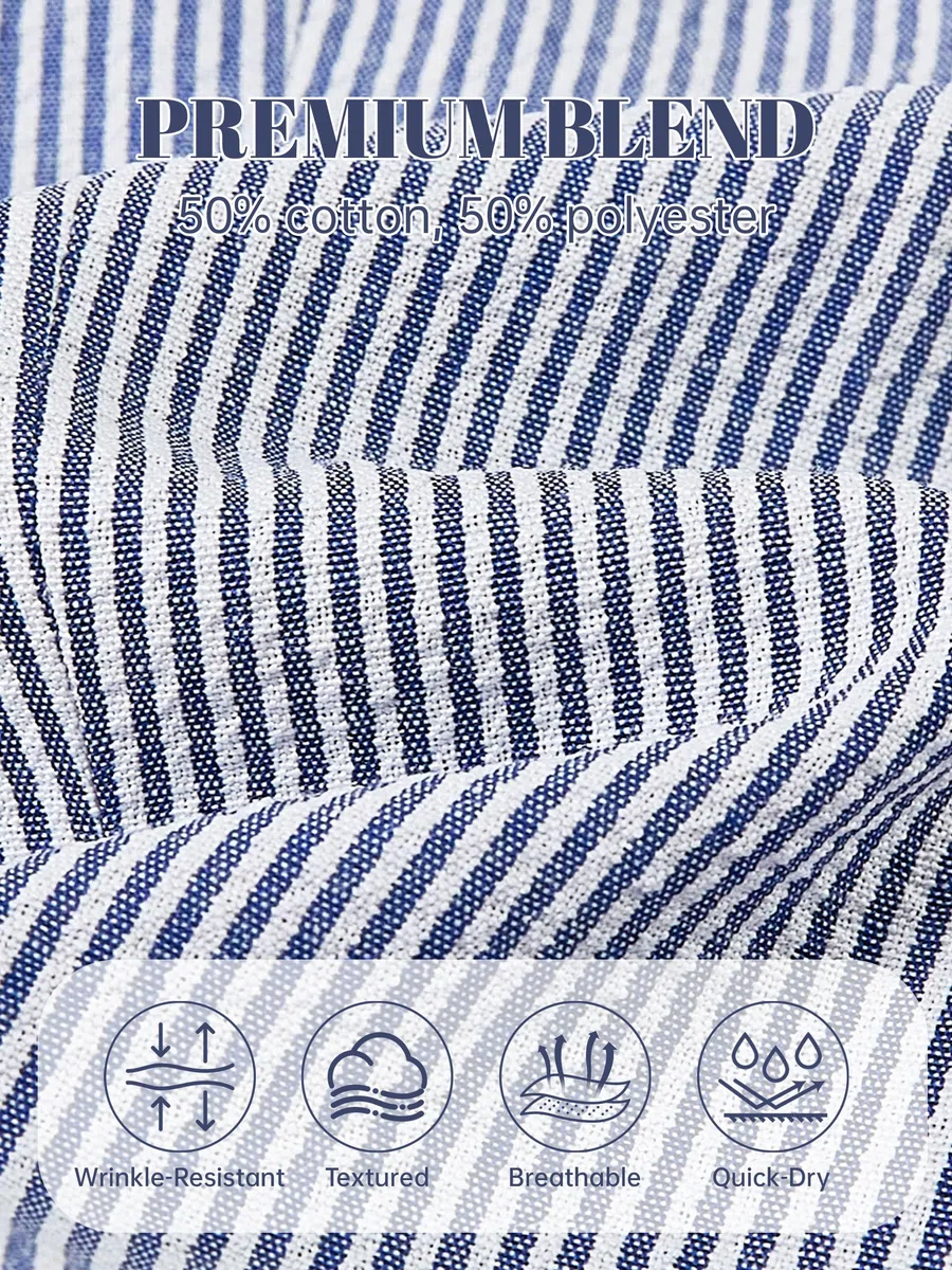 LOLANTA Blazer de Seersucker Transpirable para Niños, Chaqueta Elegante de Traje a Rayas para Verano y Ocasiones Informales