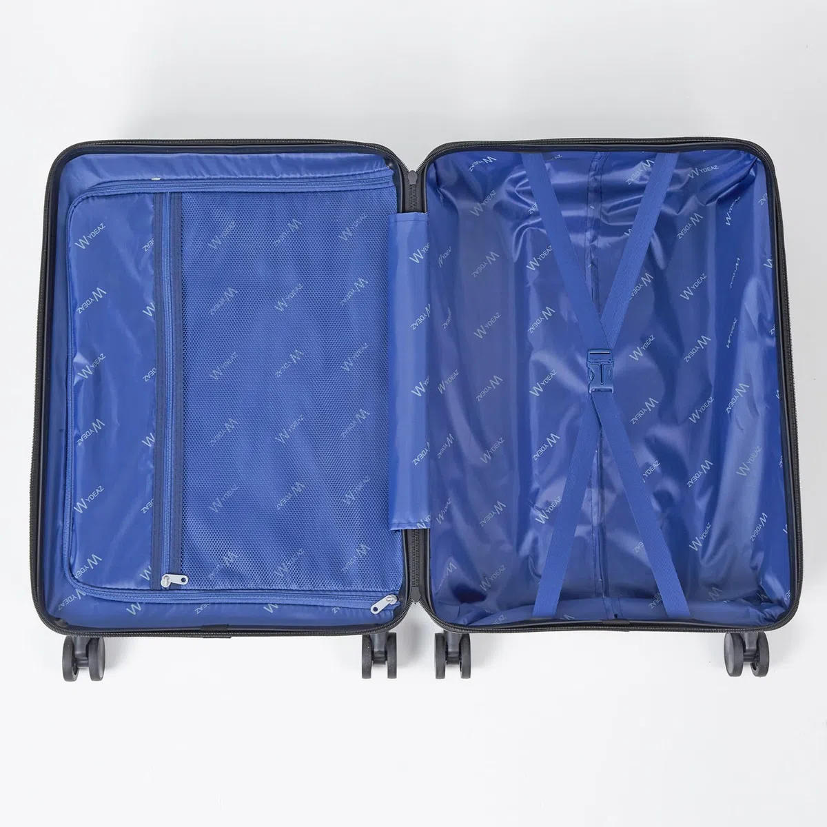 Maleta Cabina 55x38x23 cm Equipaje de Mano Rígido con Portavasos y Soporte para Móvil, Trolley de Viaje con 4 Ruedas Desmontables, Gancho para Bolsas y Doble Cerradura