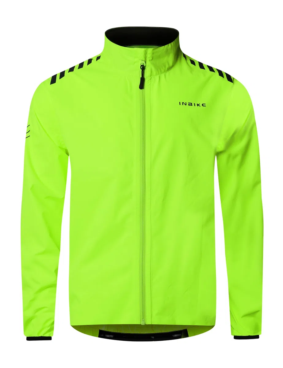 INBIKE Chaqueta Impermeable con 10000 mmH₂O, Cortaviento Ligero Waterproof y Reflectantes para Running, Ciclismo y Deportes Al Aire Libre WB005