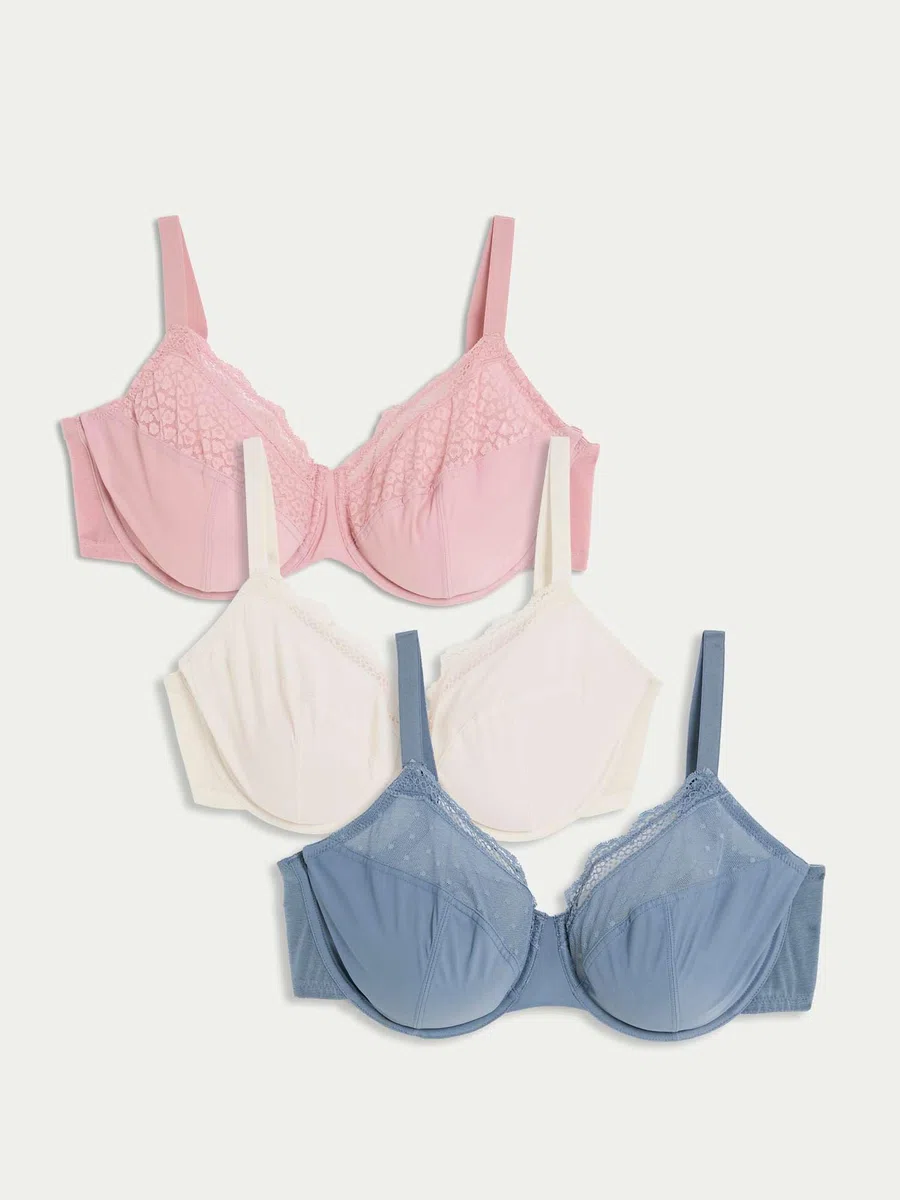 Marks & Spencer Sujetadores de Copa Completa con Aros para Mujer Pack de 3