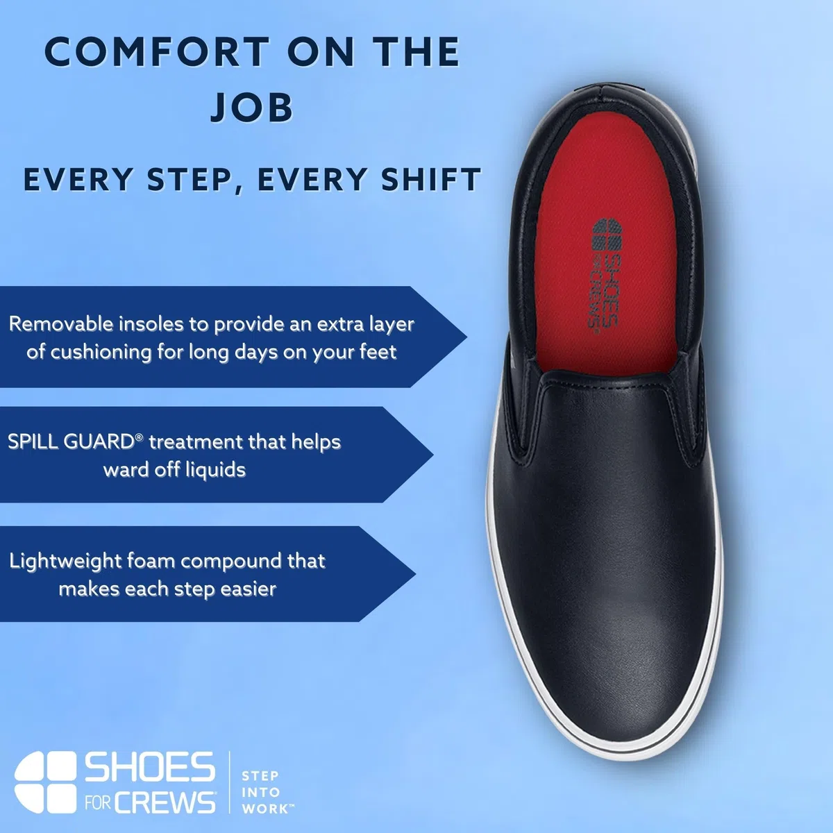 Shoes for Crews Merlin - Zapatos de trabajo antideslizantes unisex para hombre y mujer, Negro, 10.5 Women/9 Men