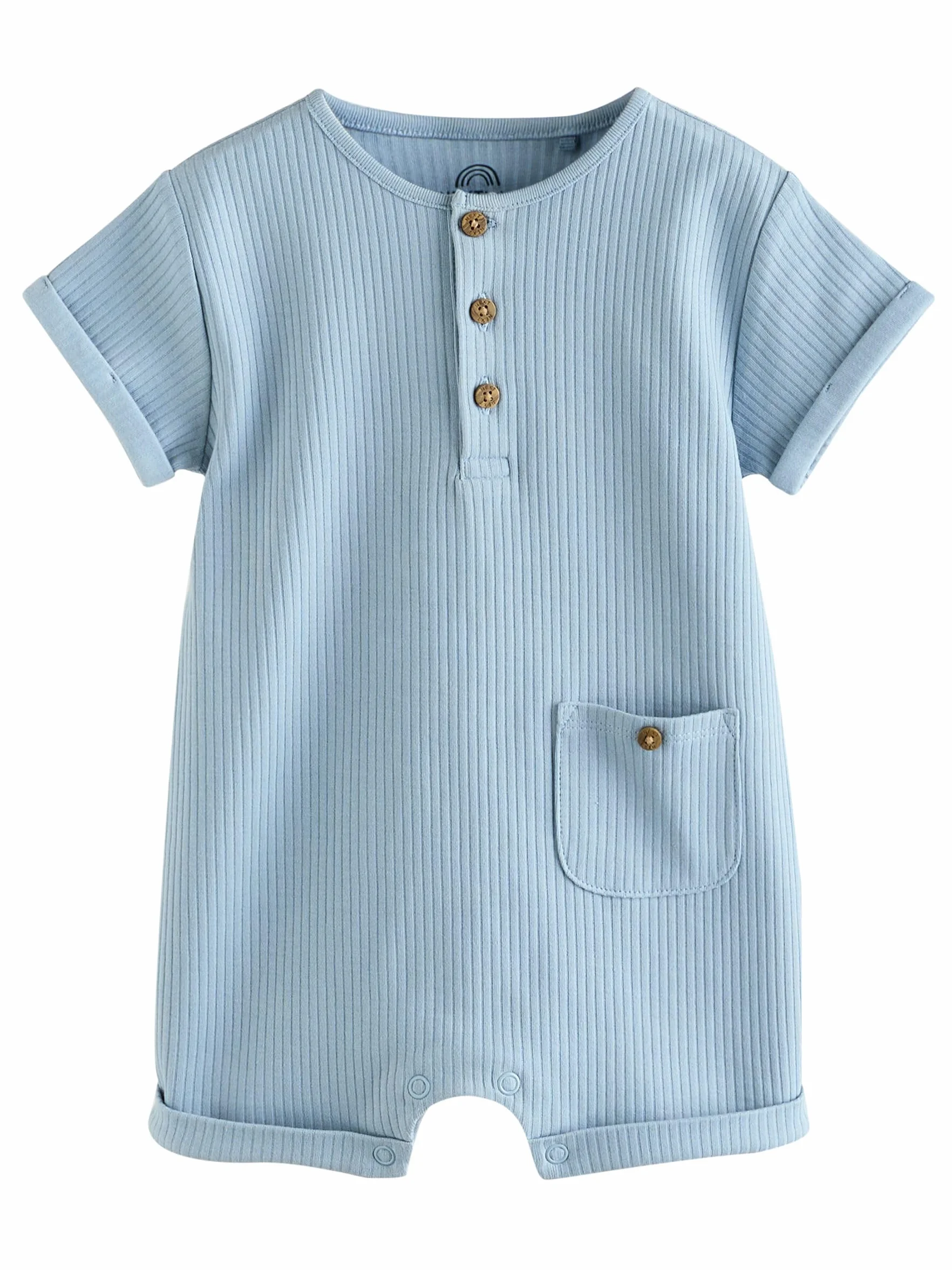 NEXT Bebés niño Pack de 4 peleles con cuello henley abotonado para bebé