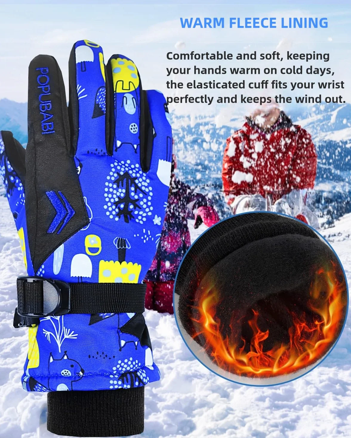 Guantes de Esquí para Niños y Niñas, Impermeables y a Prueba de Viento, Cálidos para Snowboard, Ciclismo y Deportes de Invierno