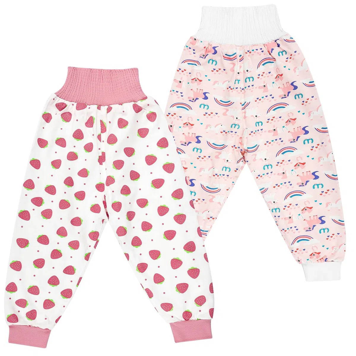 FLYISH DIRECT Calzones de Entrenamiento Niño Reutilizables, Pantalones de Entrenamiento Niño, Braguitas de Entrenamiento Algodón, 2 Piezas, Fresa, 2-3 Años, S