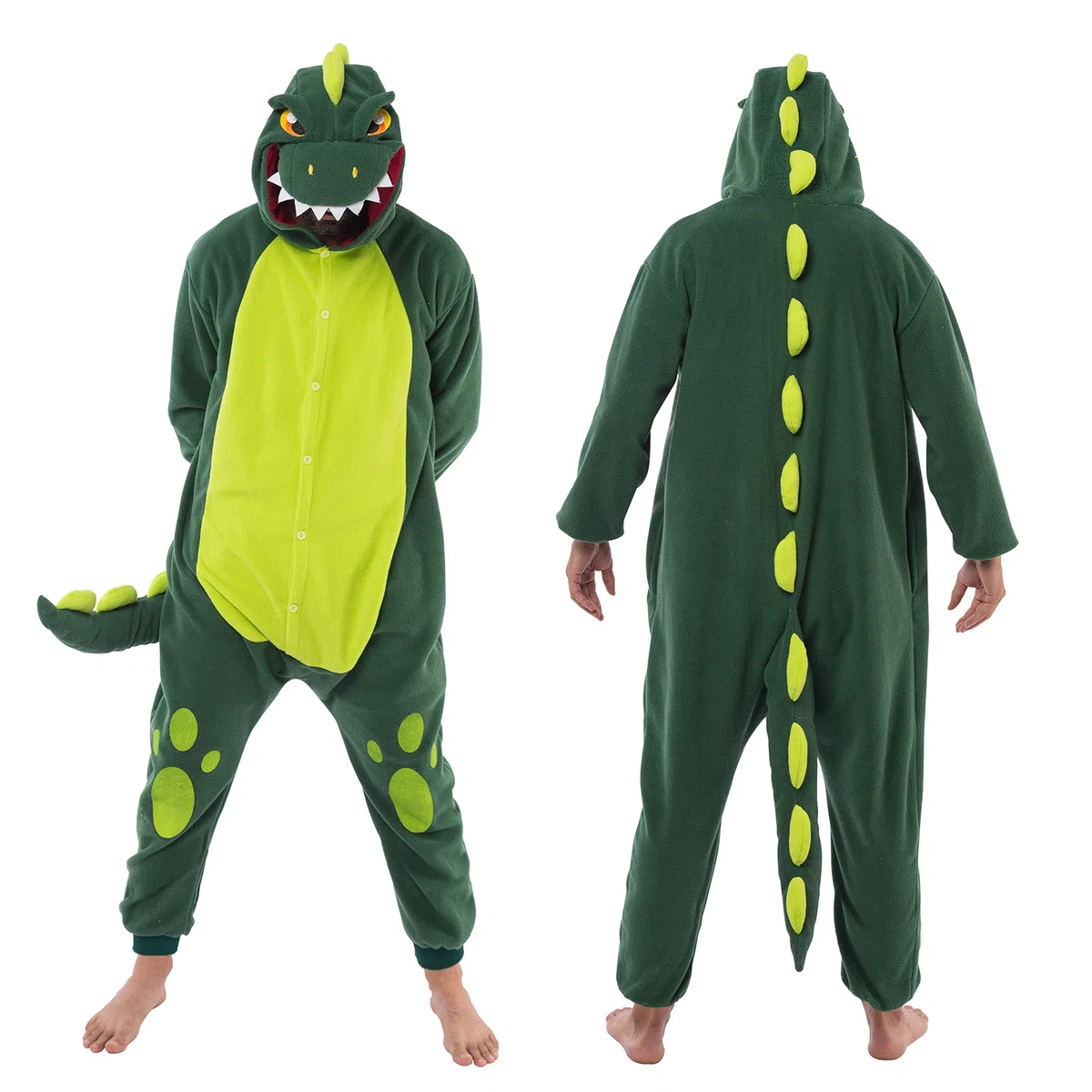 Spooktacular Creations Dinosaurio Pijamas Unisex Felpa Cosplay Halloween Animal Disfraz Onesie Adulto Tamaño