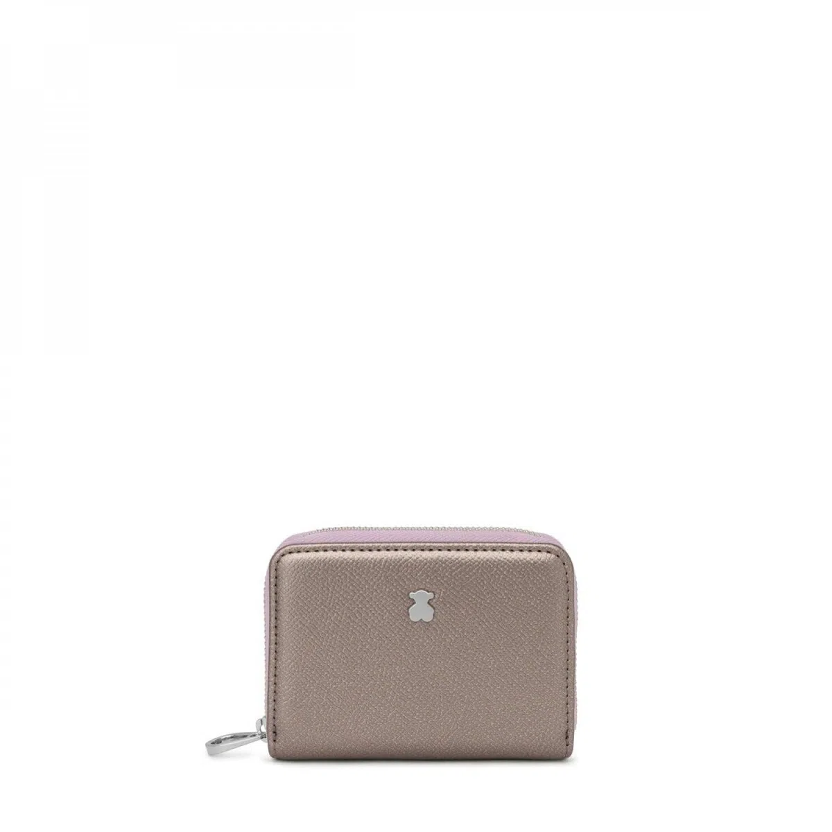 Tous Monedero Mediano Plateado, para Mujer, Medidas 8 x 11 x 3 cm, Colección New Dubai Saffiano
