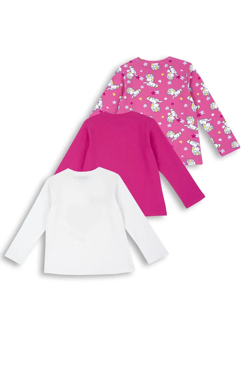 Chicco, Conjunto de 3 Camisetas Niña, Camisetas Niña de Manga Larga de Algodón, Designed in Italy