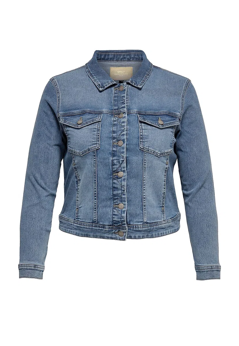 ONLY Carmakoma Carwespa LS Chaqueta Azul Claro Dnm Noos Jean para Mujer