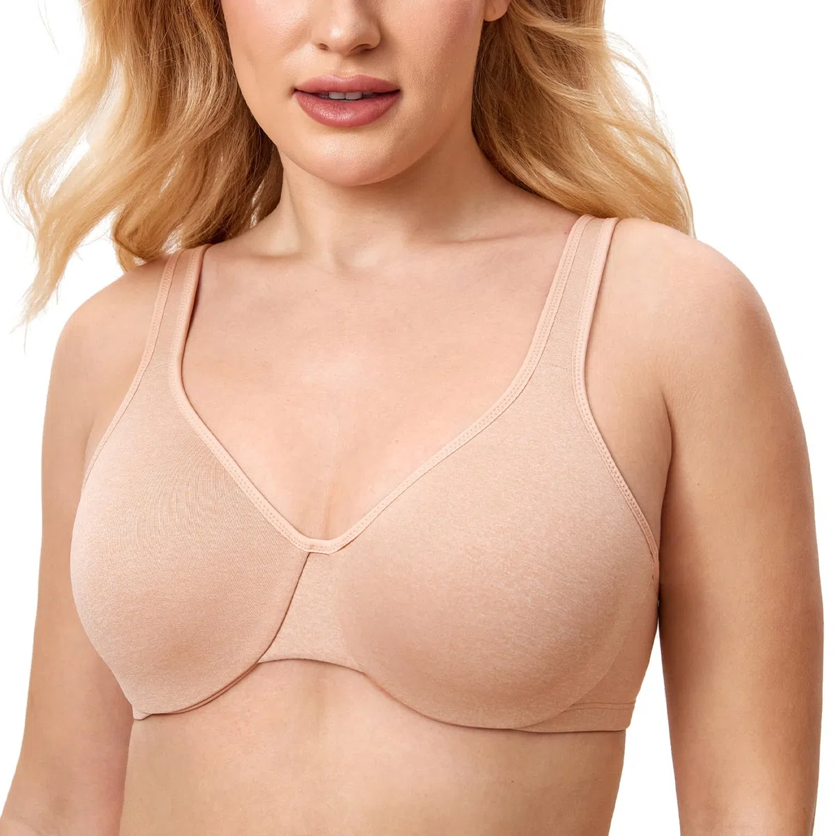 DELIMIRA Mujer Sujetador Copa Completa Reductor con Aros Minimizador Talla Grande