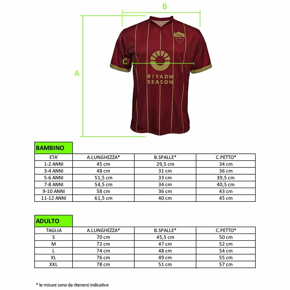 AS Roma Ma/Ro2324/Home Riyadh/Blank Camiseta de Fútbol Unisex Adulto (Pack de 1)