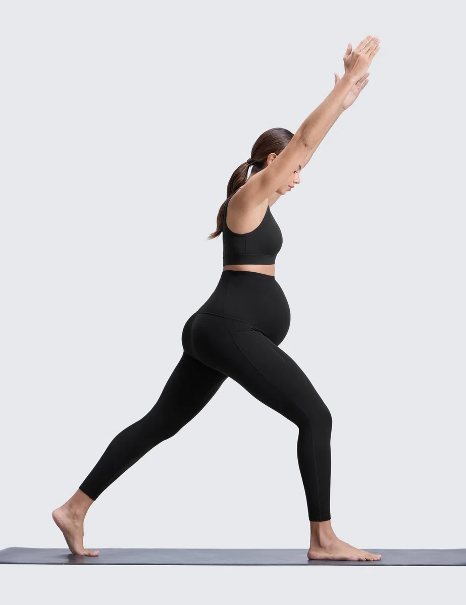 CRZ YOGA Mujeres Butterluxe Maternidad Leggings 63cm - Entrenamiento Yoga Embarazo Pantalones Bolsillos